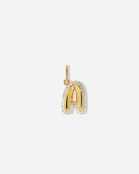 Bubble Letter Topaz Charm