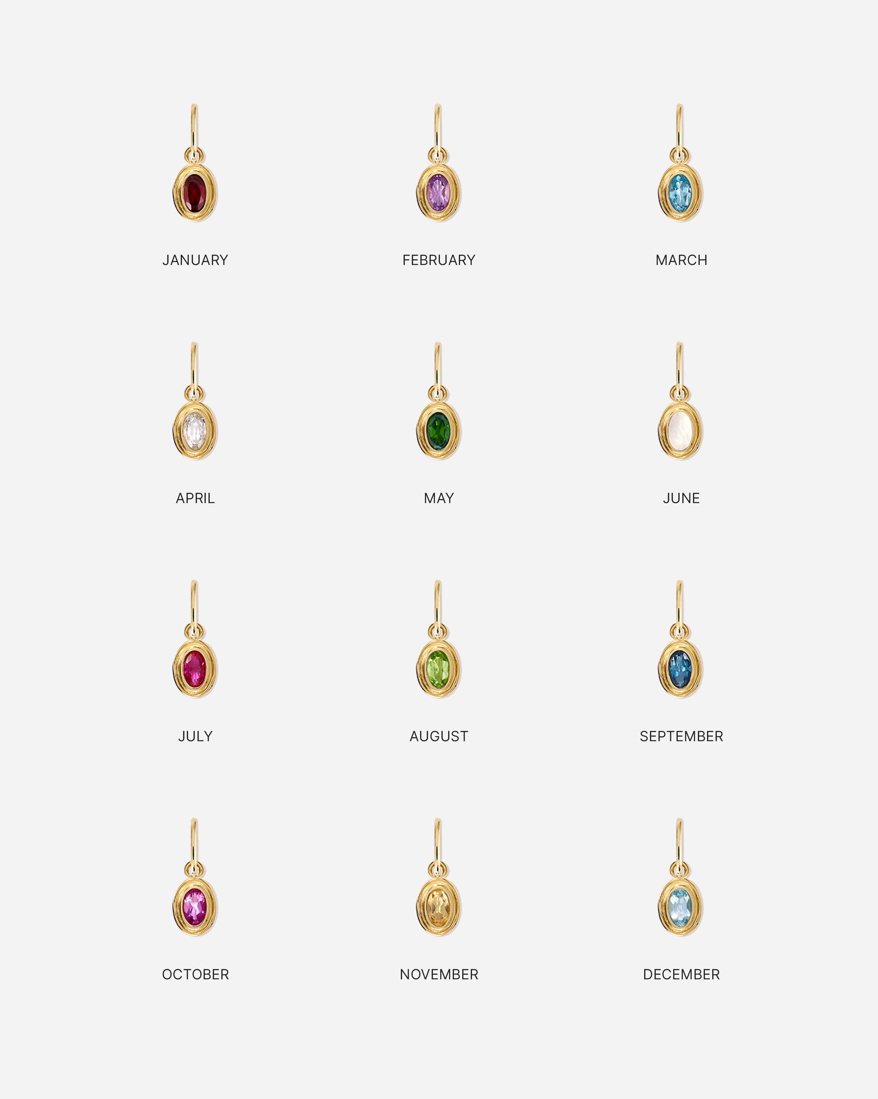 Birthstone Charm Set