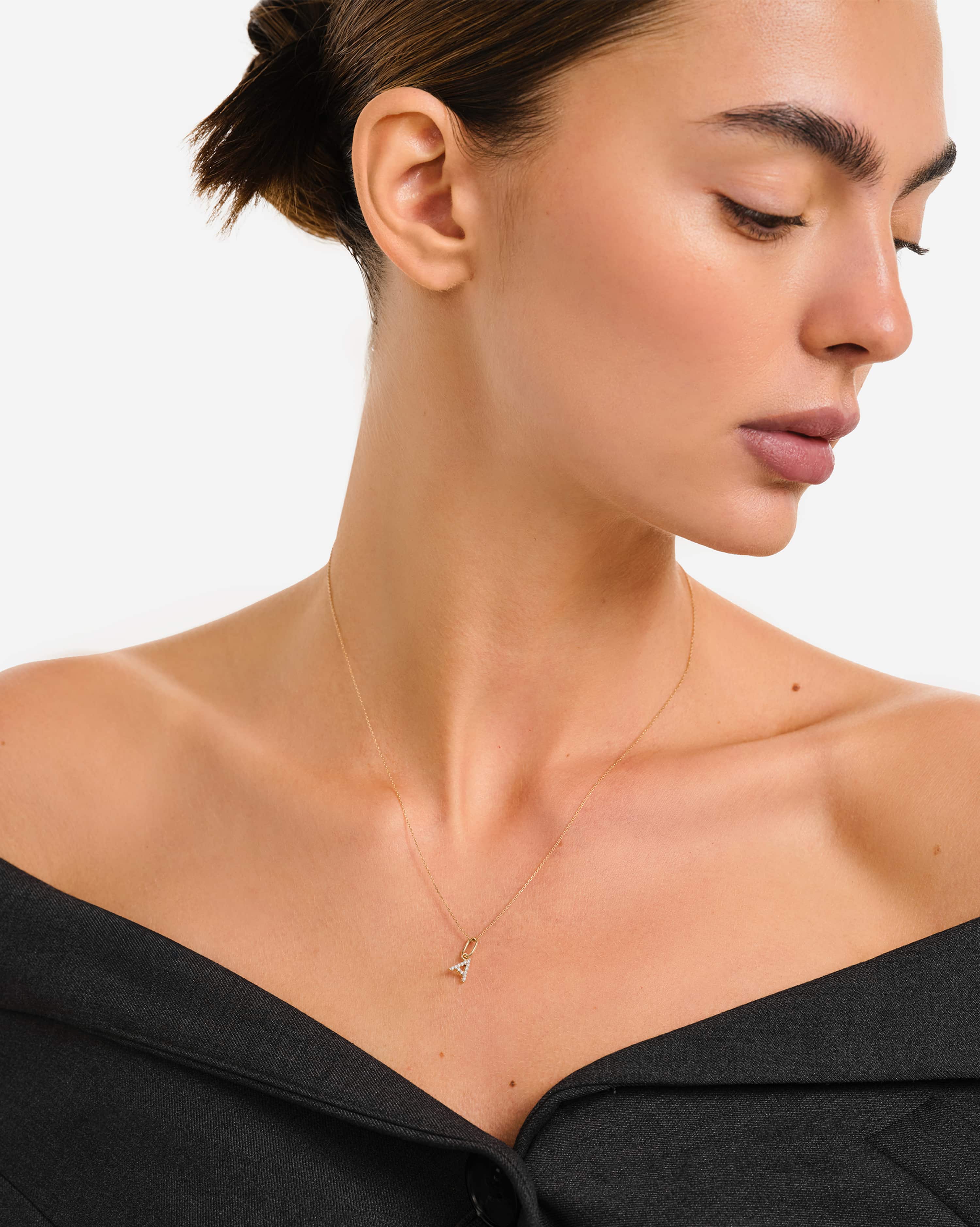 Lab-Grown Diamond Letter Charm