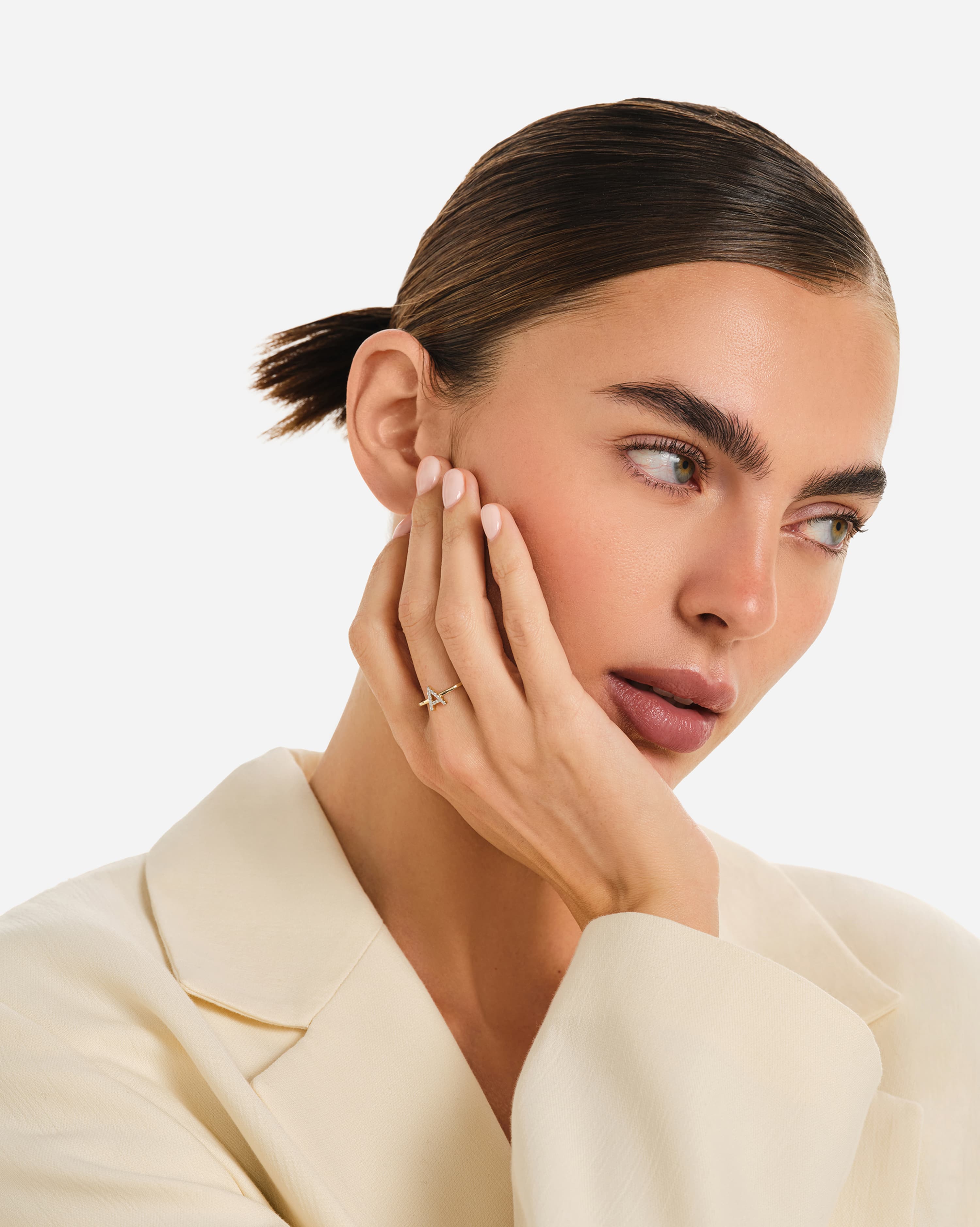 Lab-Grown Diamond Letter Ring