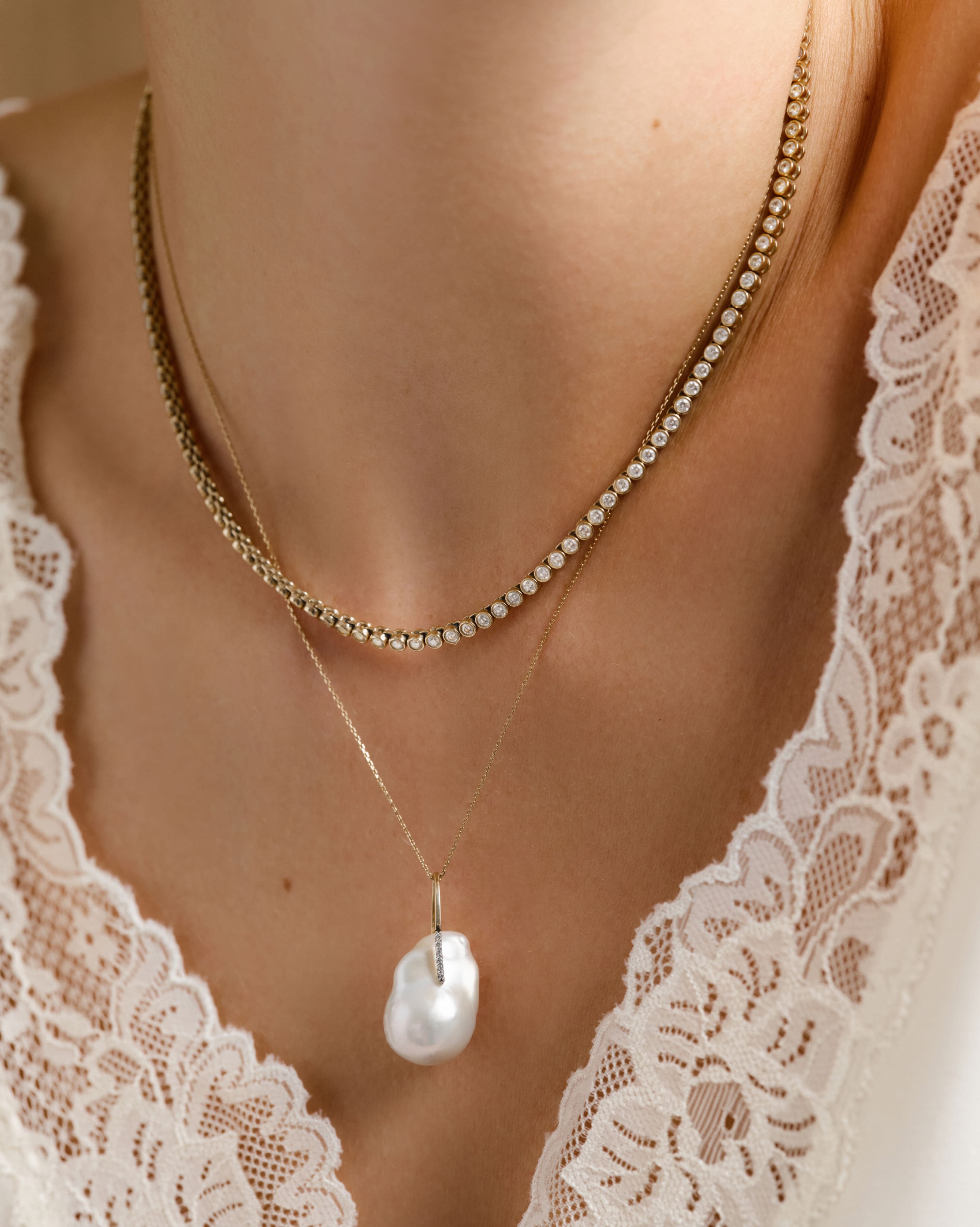 Lab-Grown Diamond Tennis Necklace