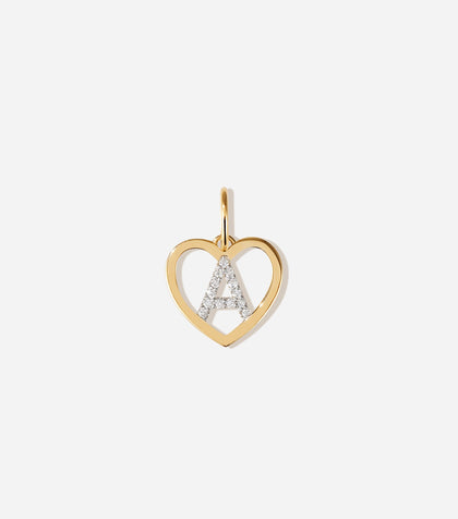 BRUNA The Label Charm A / 14k Massivgold / Laborgezüchtete Diamanten Amour Letter Charm