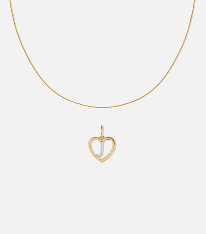 BRUNA The Label Sets J / 14k Massivgold / Laborgezüchtete Diamanten Amour Letter Pendant Set