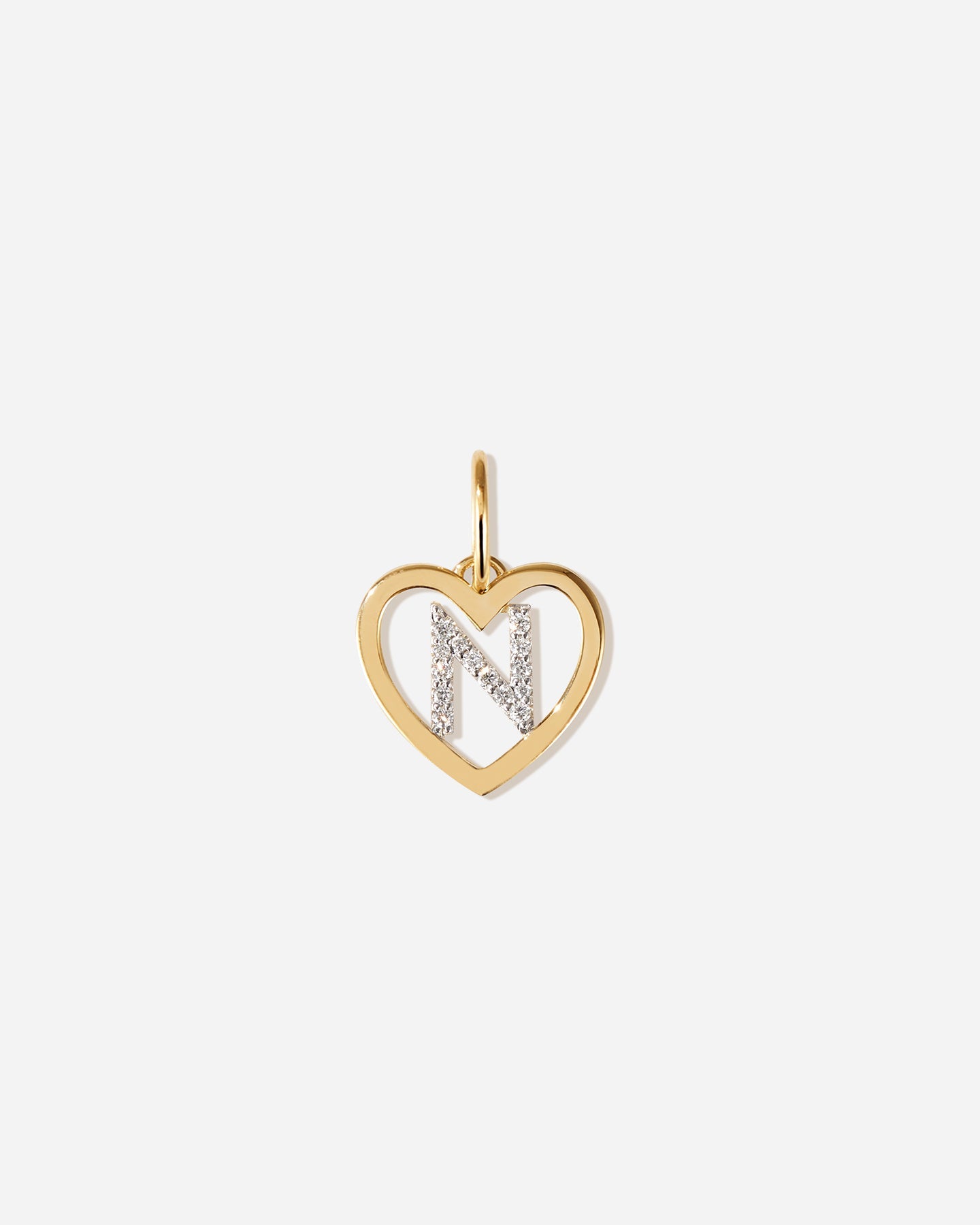 BRUNA The Label Charm N / 14k Massivgold / Laborgezüchtete Diamanten Amour Letter Charm
