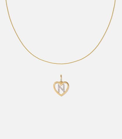 BRUNA The Label Sets N / 14k Massivgold / Laborgezüchtete Diamanten Amour Letter Pendant Set