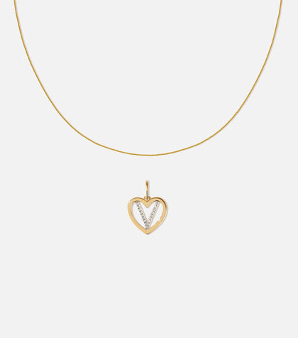 BRUNA The Label Sets V / 14k Massivgold / Laborgezüchtete Diamanten Amour Letter Pendant Set