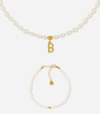 BRUNA The Label Sets B / 18k Gold Vermeil / Perlen Antibes Letter Set