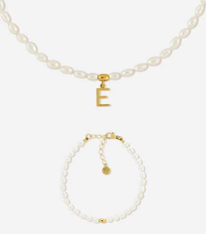 BRUNA The Label Sets E / 18k Gold Vermeil / Perlen Antibes Letter Set