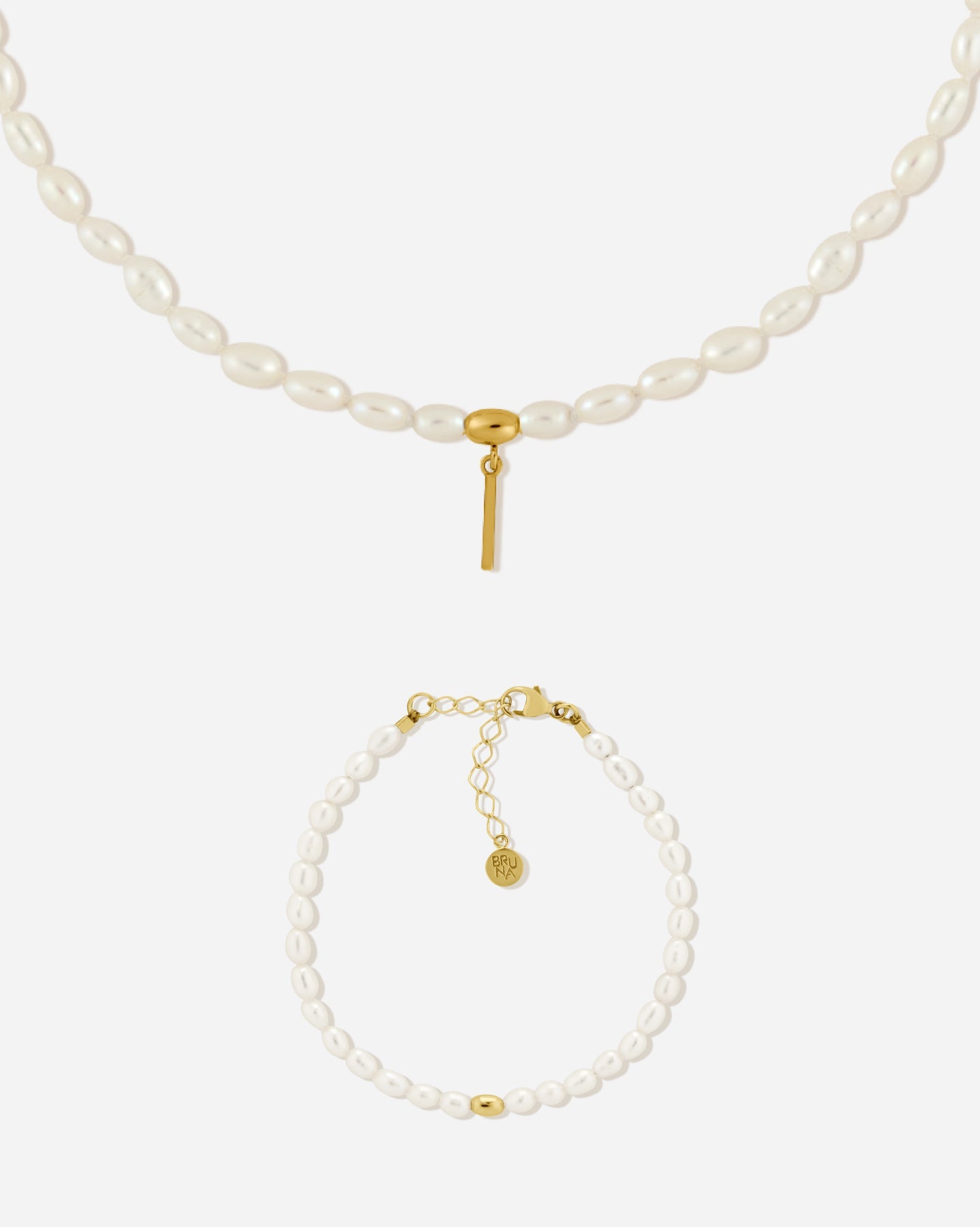 BRUNA The Label Sets I / 18k Gold Vermeil / Perlen Antibes Letter Set