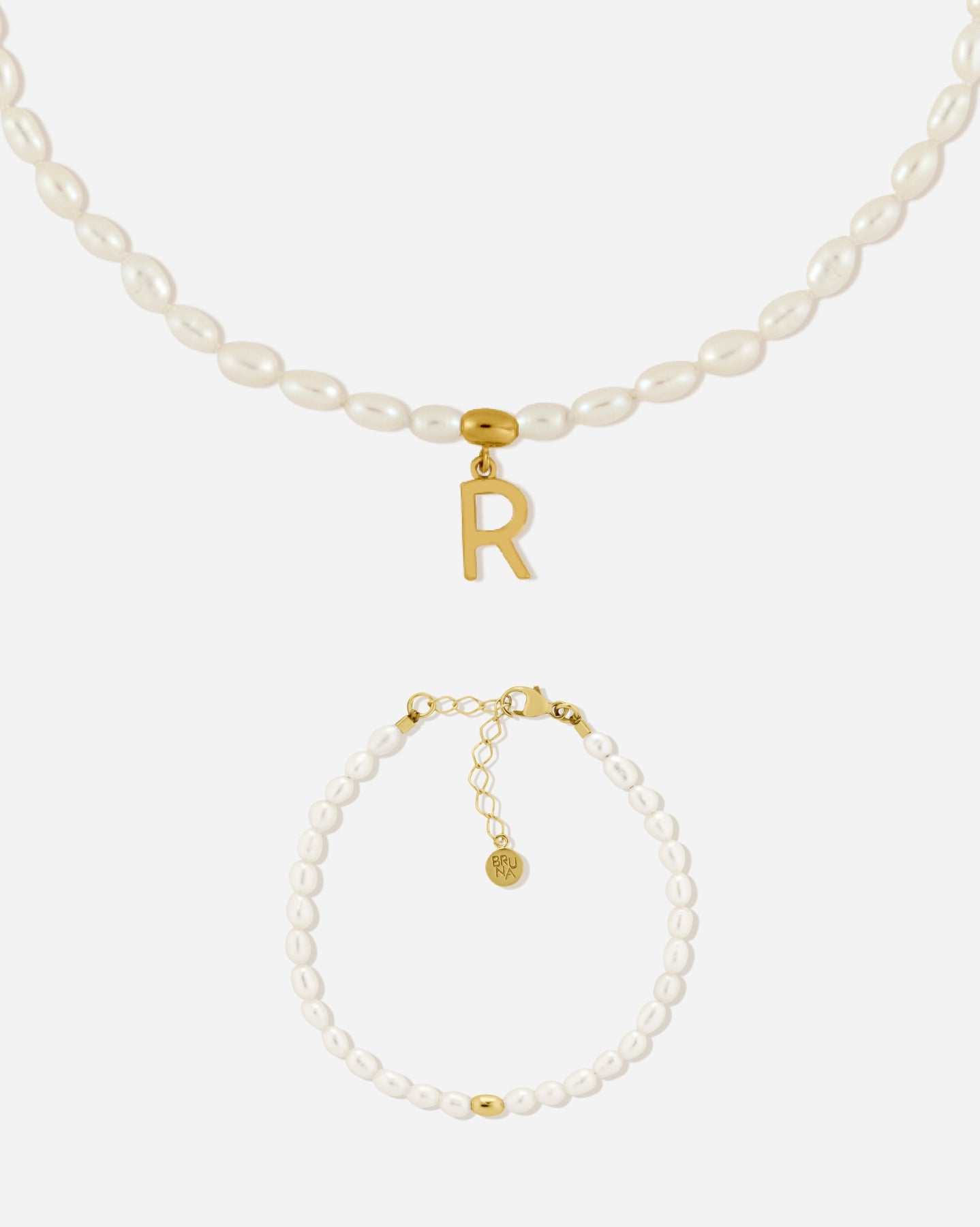 BRUNA The Label Sets R / 18k Gold Vermeil / Perlen Antibes Letter Set