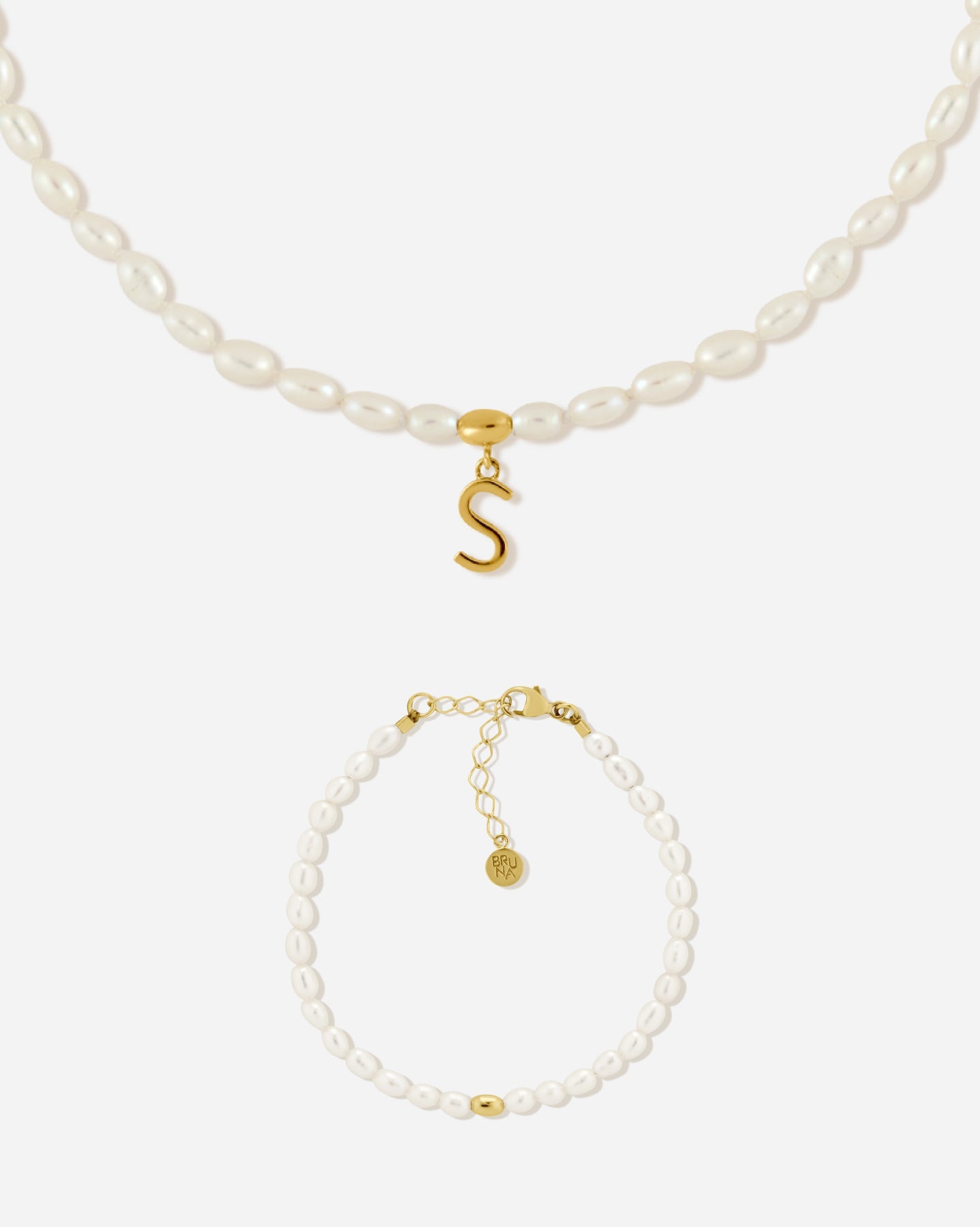 BRUNA The Label Sets S / 18k Gold Vermeil / Perlen Antibes Letter Set