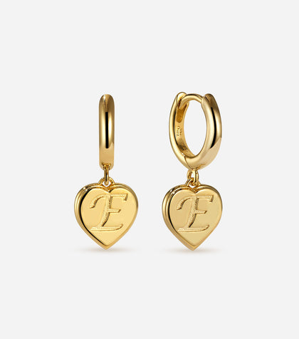 BRUNA The Label Earrings E / 18k Gold Vermeil Bisous Letter Mini Hoops