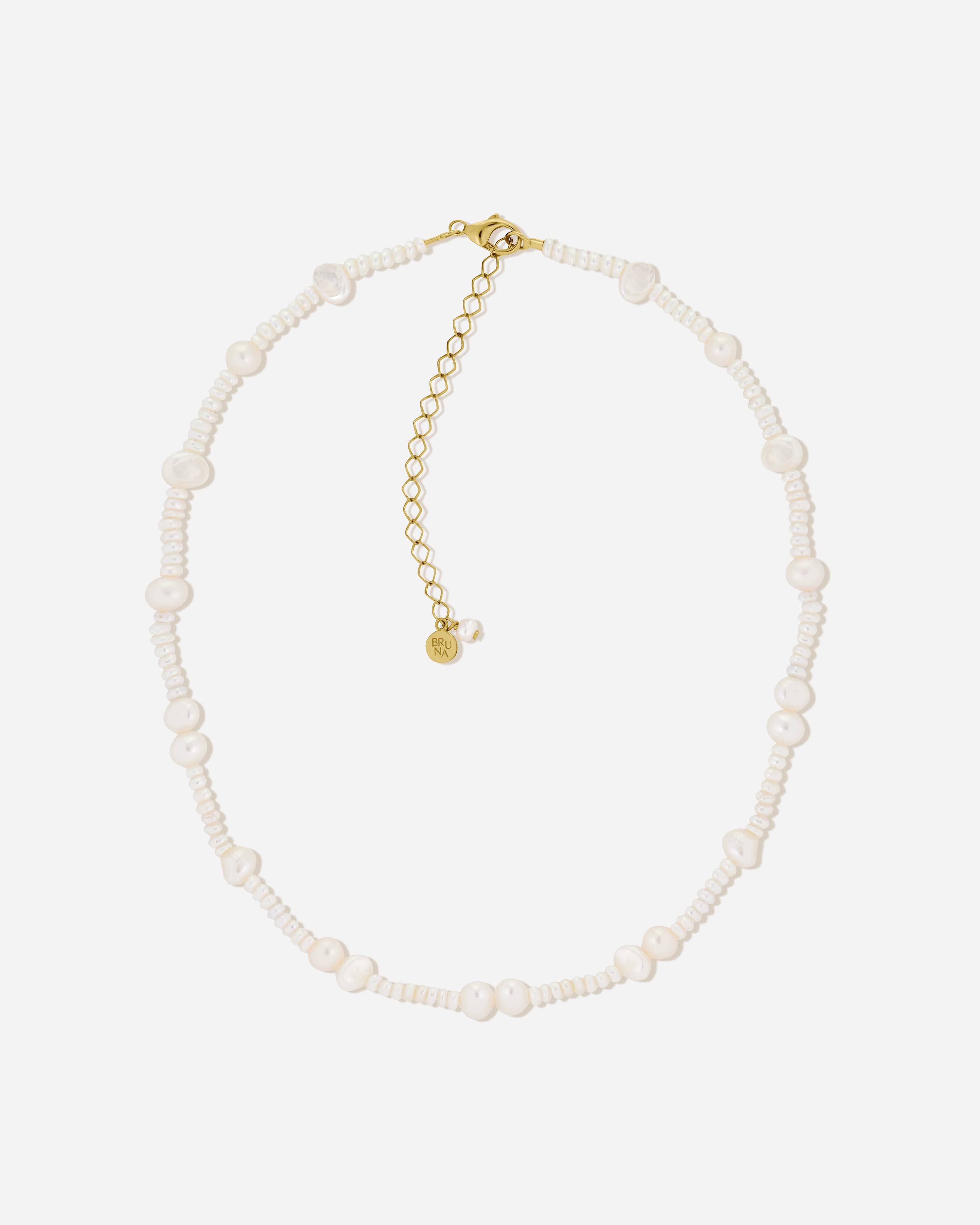 BRUNA The Label Necklace 18k Gold Vermeil / Perlen Borchia Choker