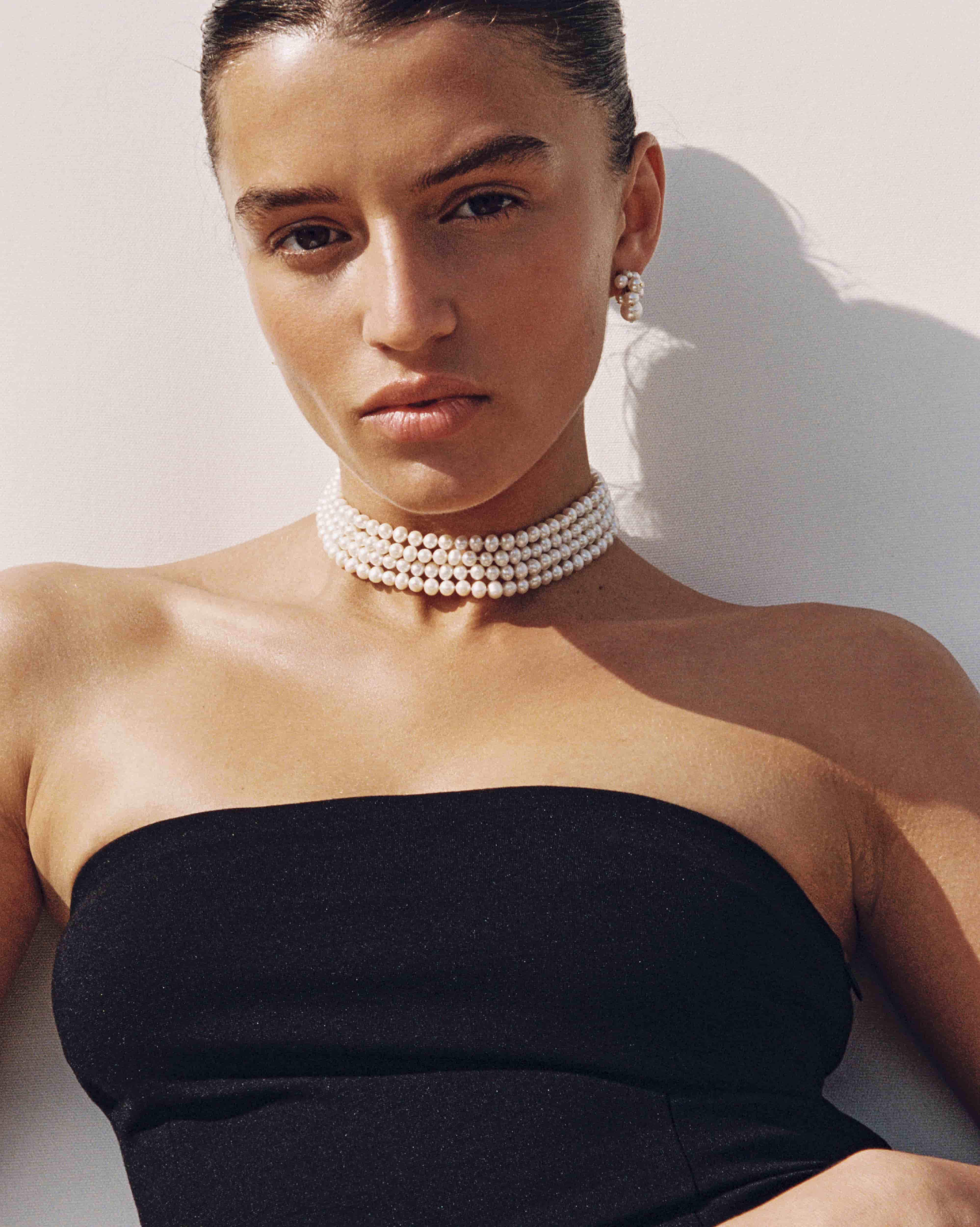 BRUNA The Label Earrings 18k Gold Vermeil / Perlen Bordeaux Earrings