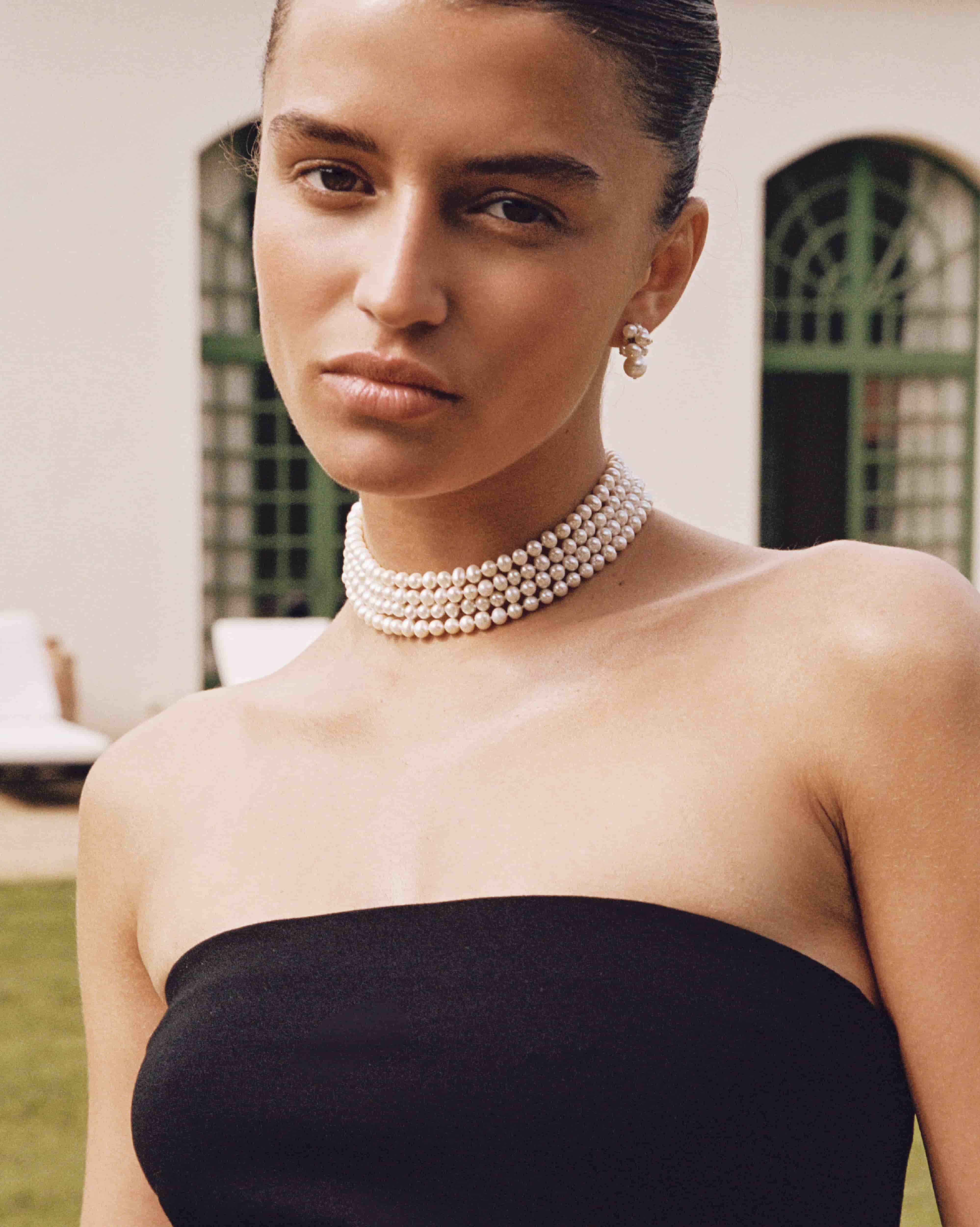 BRUNA The Label Earrings 18k Gold Vermeil / Perlen Bordeaux Earrings