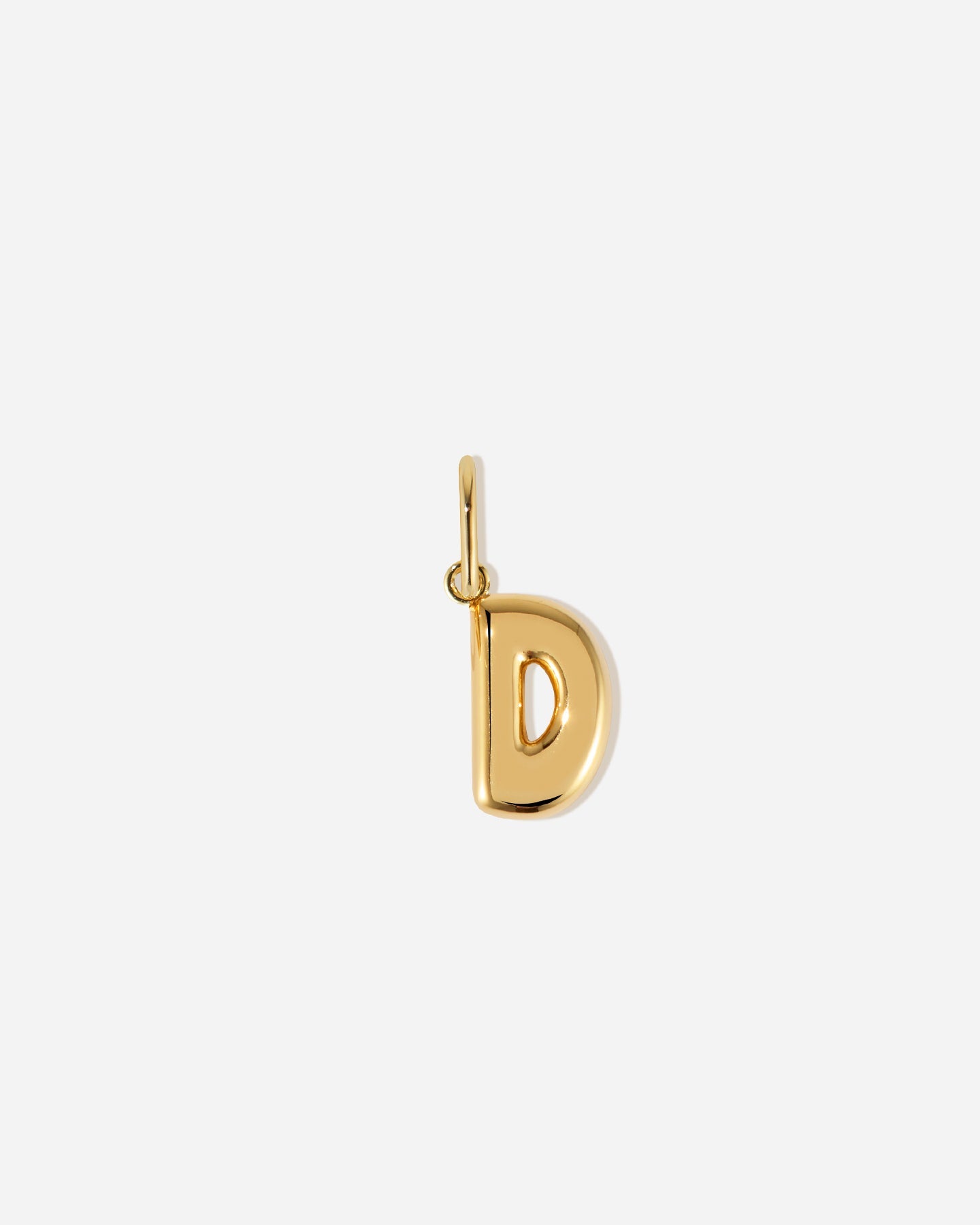 D / 18k Gold Vermeil Bubble Letter Charm