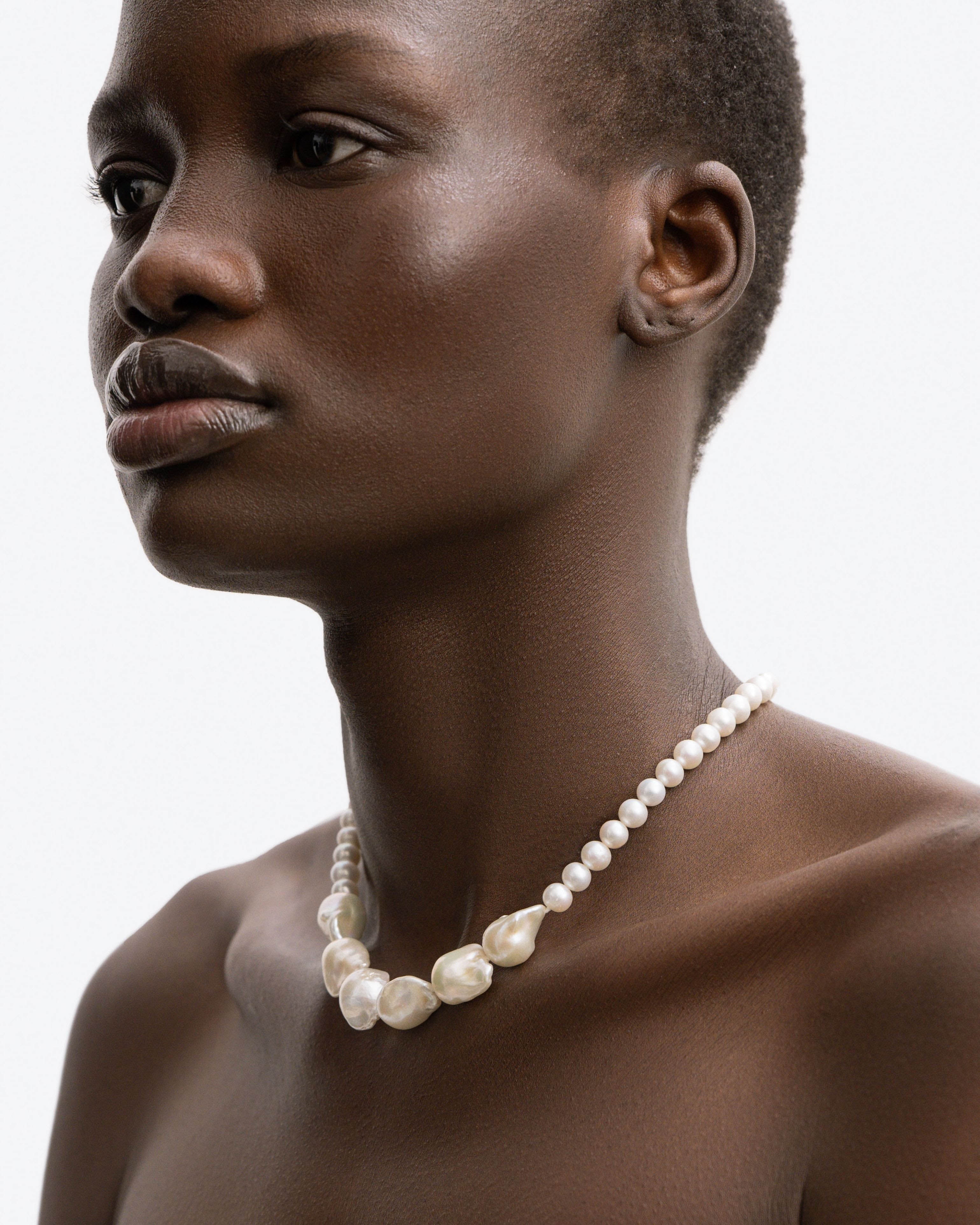 BRUNA The Label Necklace 18k Gold Vermeil / Perlen Champagne Necklace