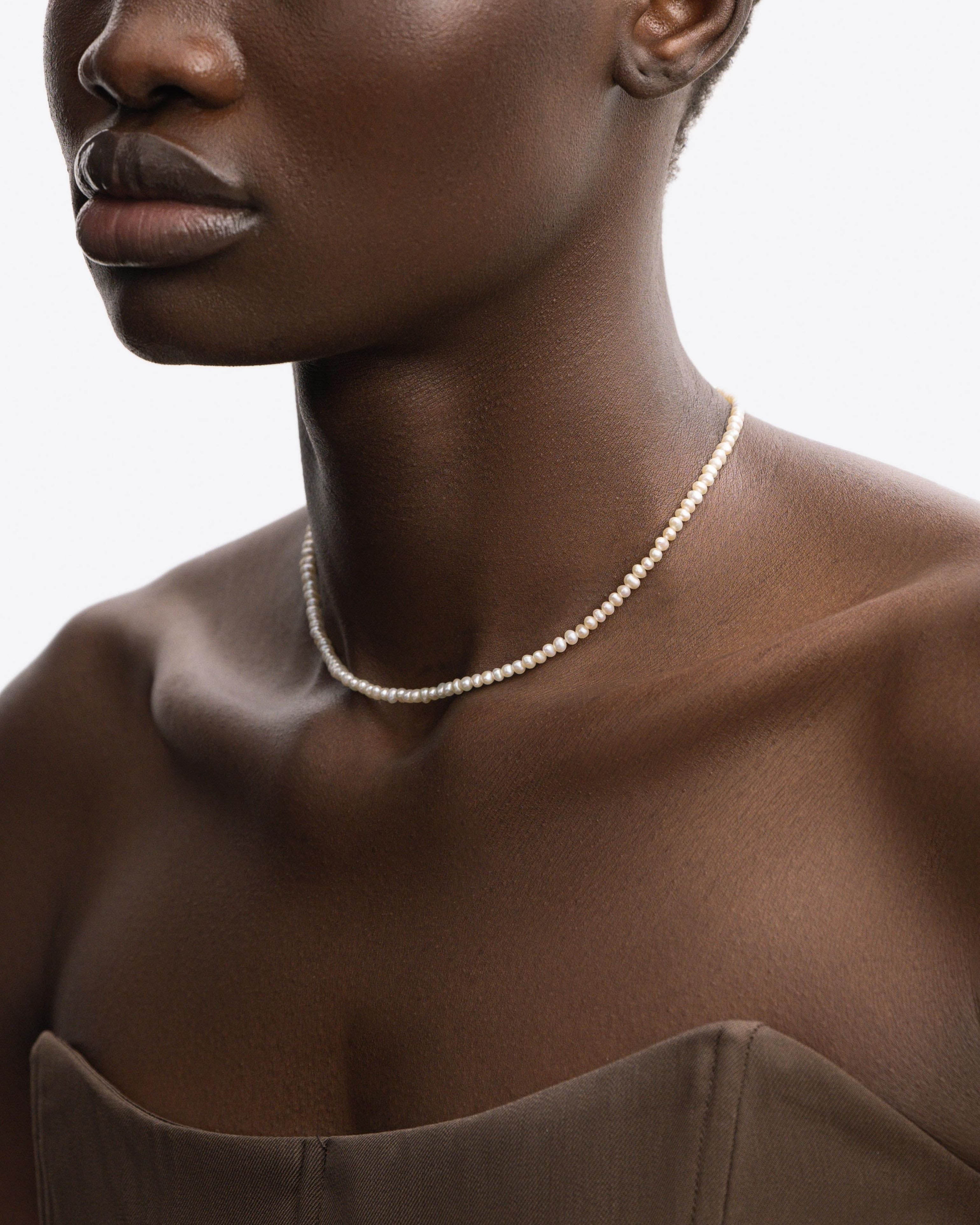 Bruna The Label Necklace 18k Gold Vermeil / Perlen Chantilly Choker