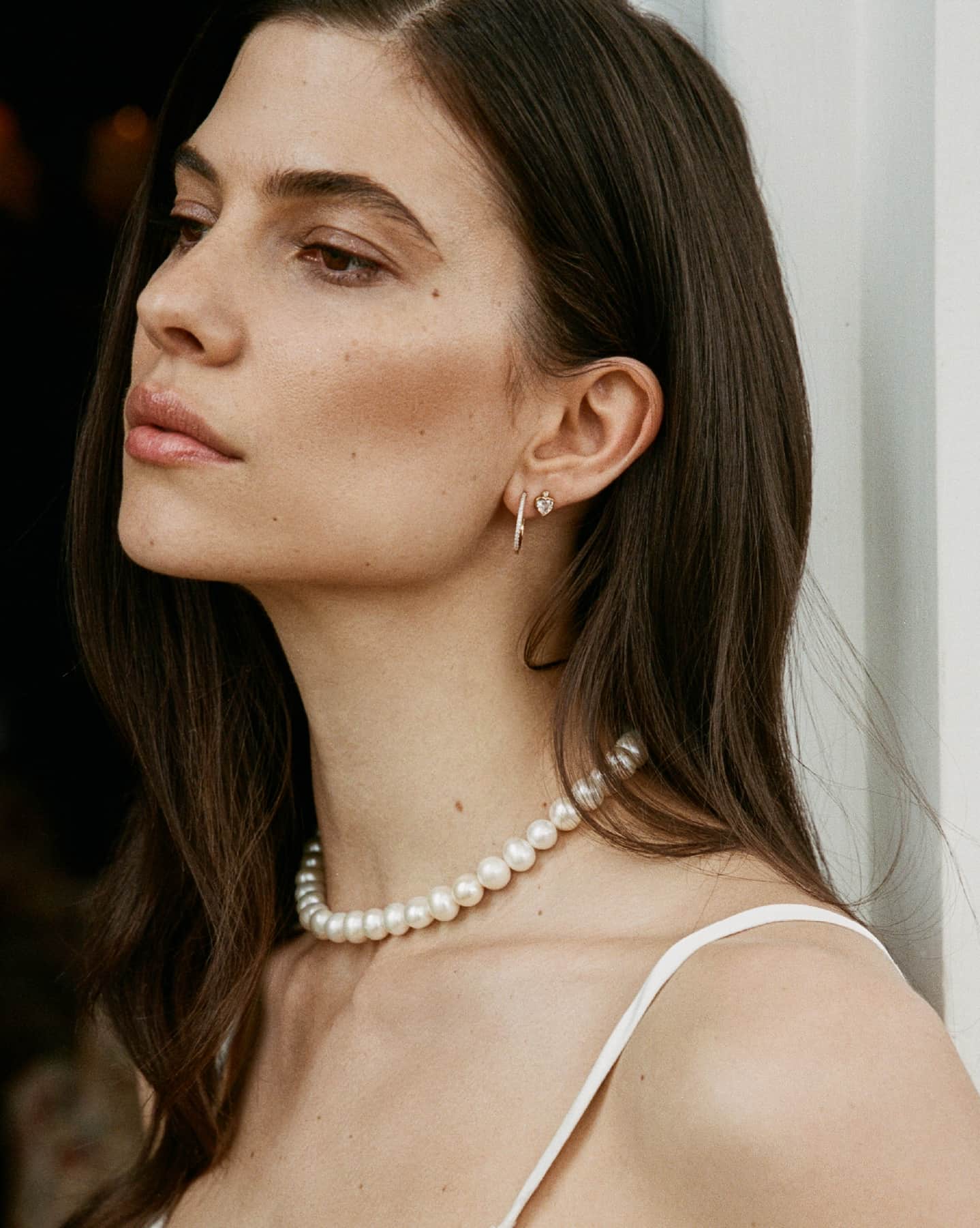 BRUNA The Label Earrings 14k Massivgold / Laborgezüchtete Diamanten Coeur Stud