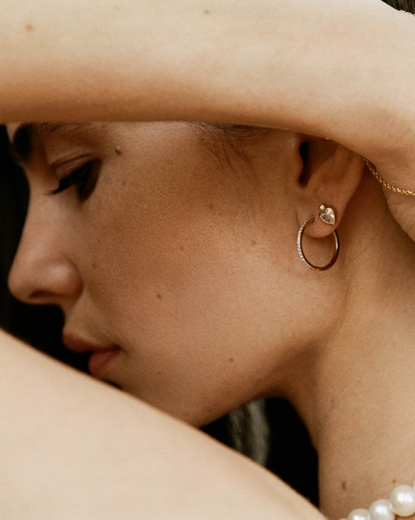 BRUNA The Label Earrings 14k Massivgold / Laborgezüchtete Diamanten Coeur Stud