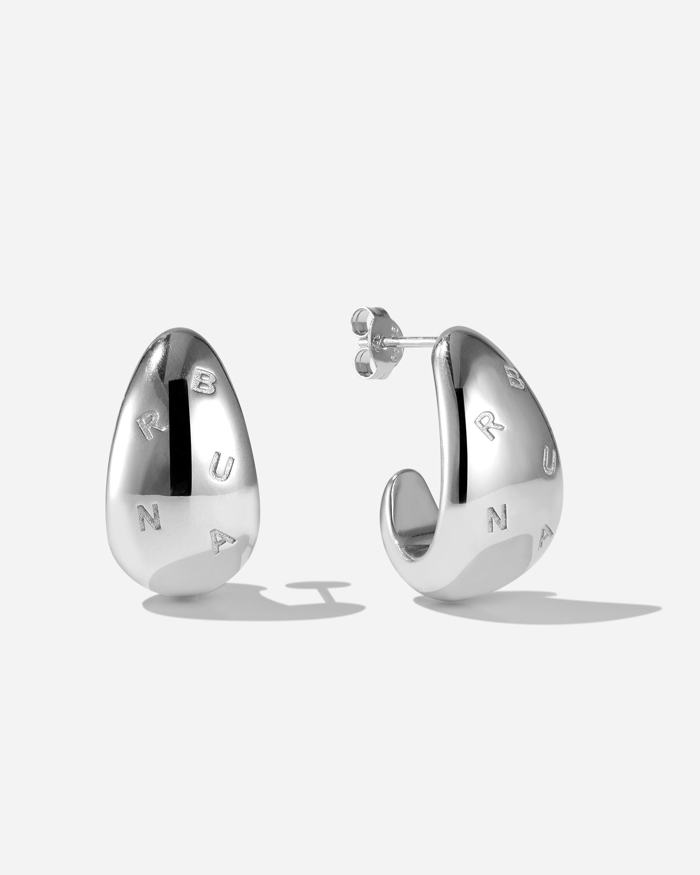 BRUNA The Label Earrings 925 Sterling Silber Drop Logo Earrings