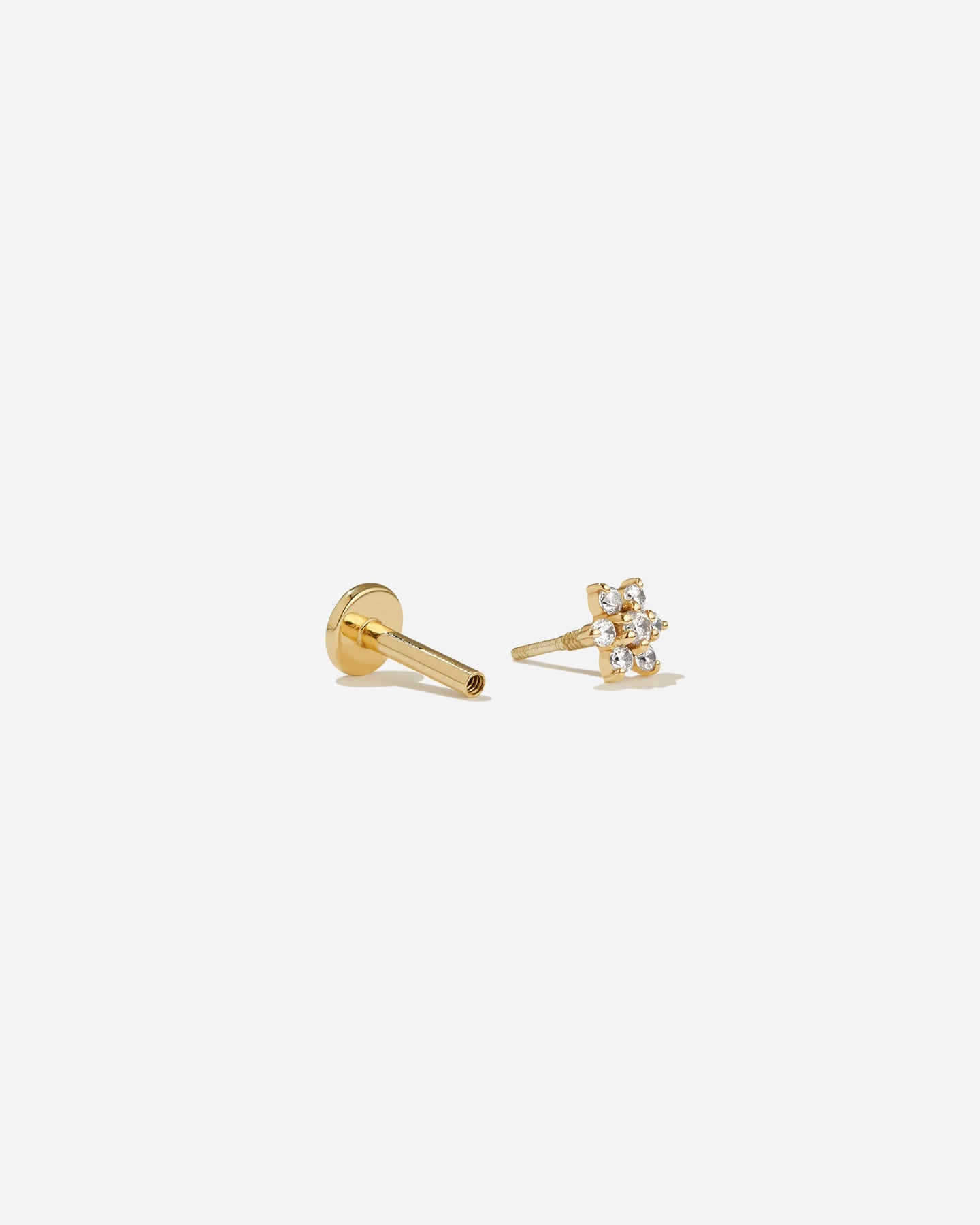 Bruna The Label Piercing 14k Massivgold / Laborgezüchtete Diamanten Etoile Threaded Stud
