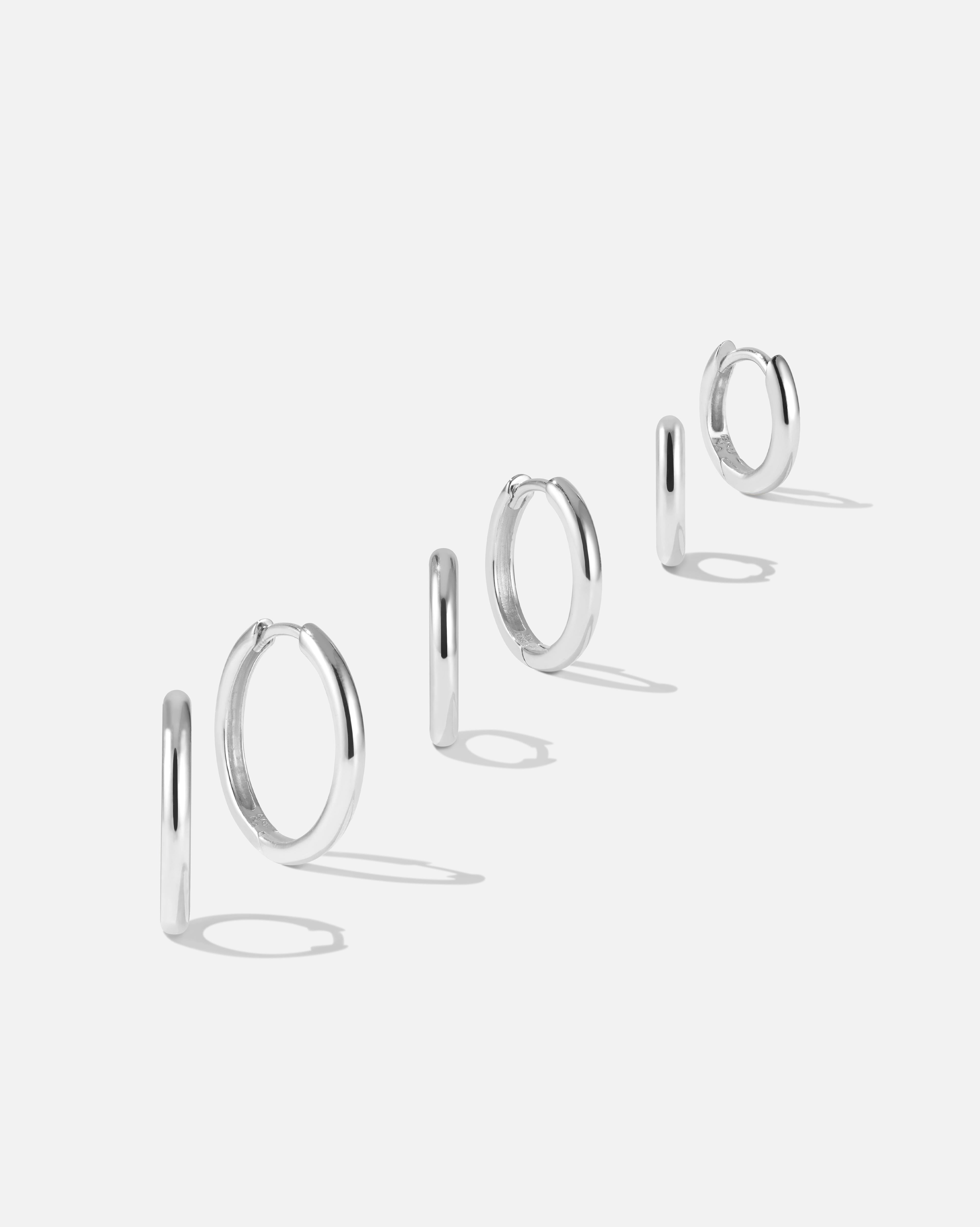 BRUNA The Label Sets 925 Sterling Silber Isola Hoops Trio Set