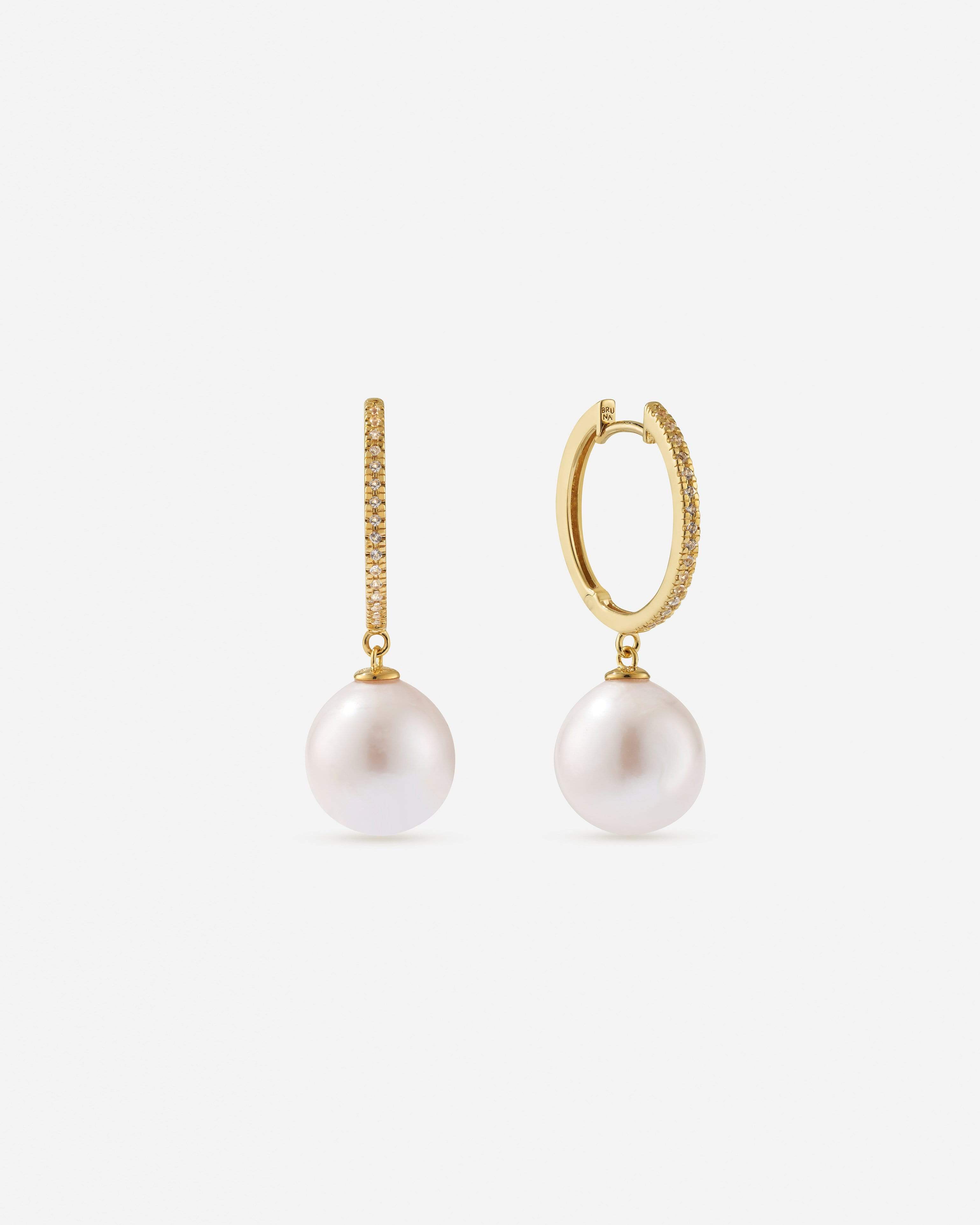 BRUNA The Label Earrings 18k Gold Vermeil / Perlen La Perla Hoops