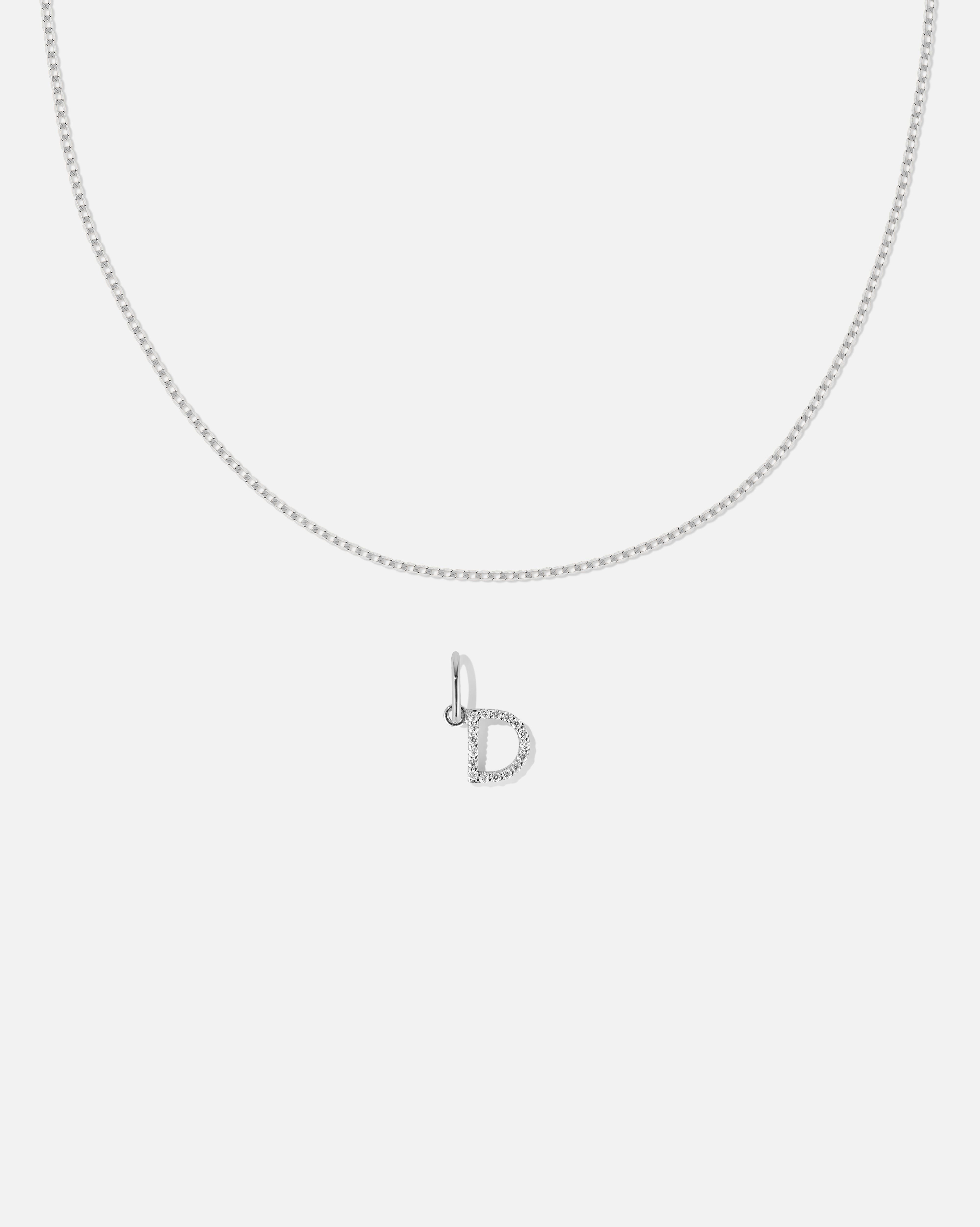 BRUNA The Label Sets D / 14k Weißgold / Laborgezüchtete Diamanten Lab-Grown Diamond Letter and Lyon Necklace Set