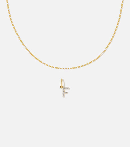 BRUNA The Label Sets F / 14k Massivgold / Laborgezüchtete Diamanten Lab-Grown Diamond Letter and Lyon Necklace Set