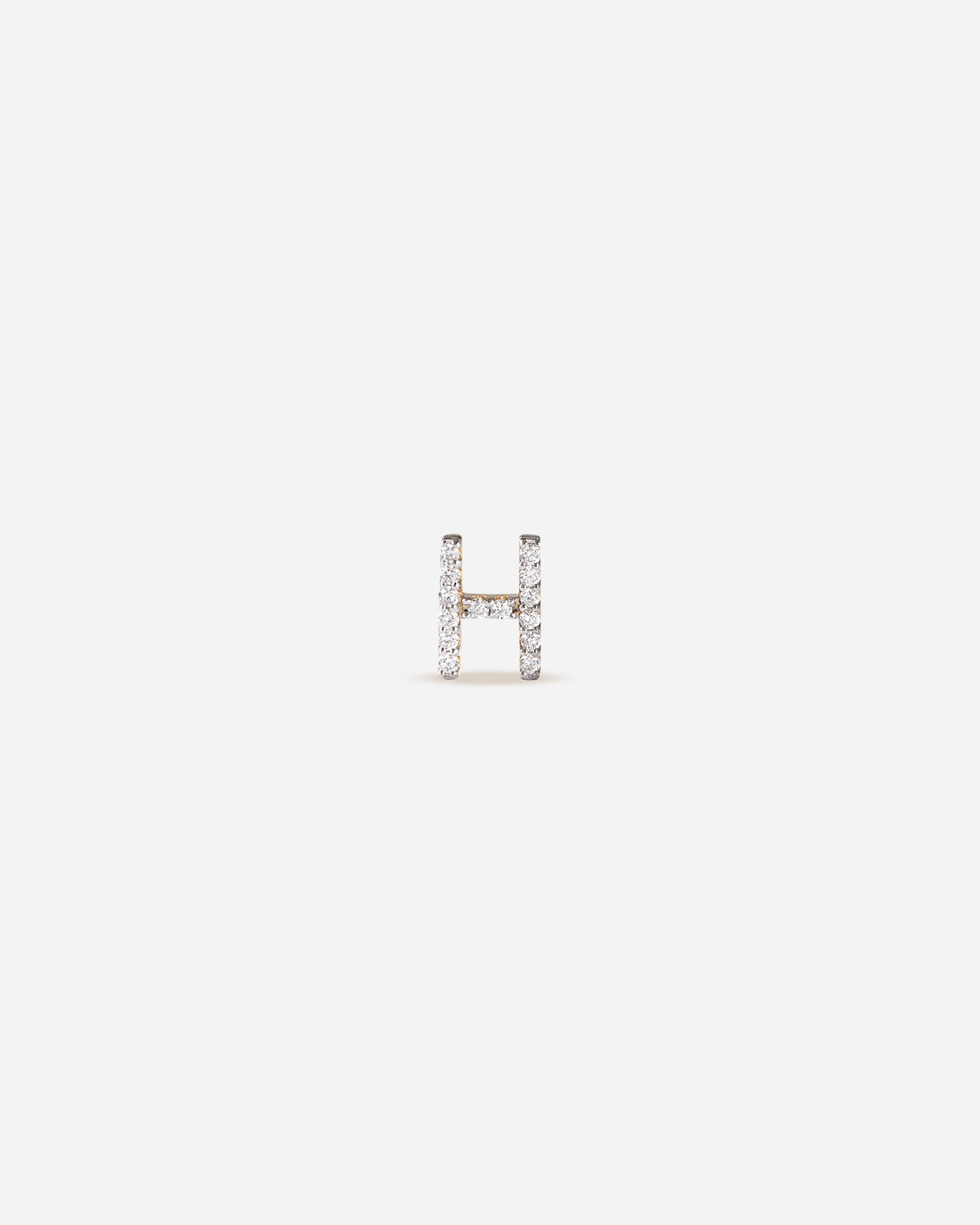BRUNA The Label Earrings H / 14k Massivgold / Laborgezüchtete Diamanten Lab-Grown Diamond Letter Stud
