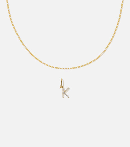 BRUNA The Label Sets K / 14k Massivgold / Laborgezüchtete Diamanten Lab-Grown Diamond Letter and Lyon Necklace Set