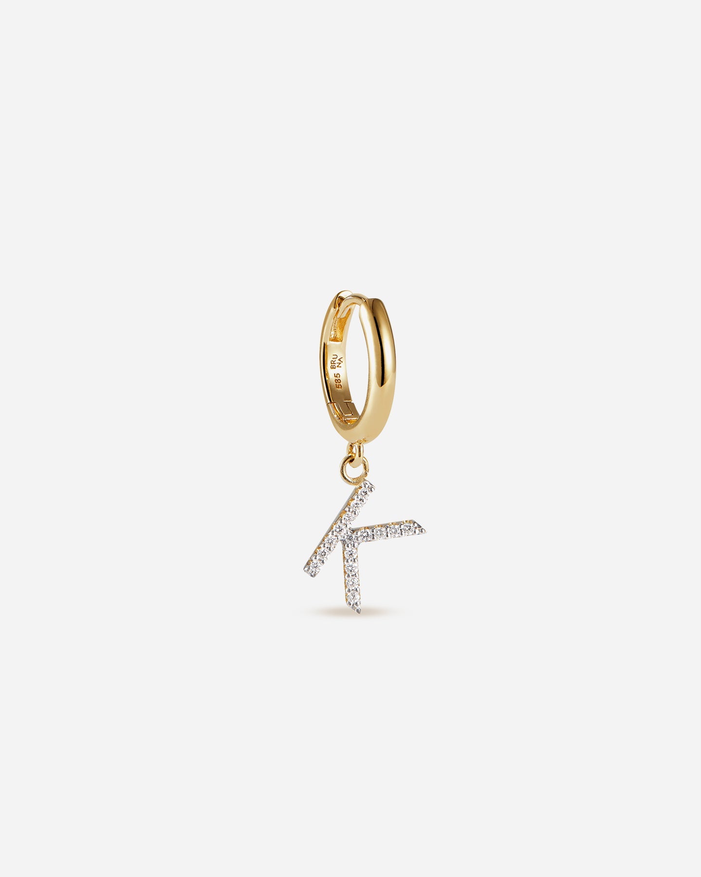 BRUNA The Label Earrings K / 14k Massivgold / Laborgezüchtete Diamanten Lab-Grown Diamond Letter Hoop