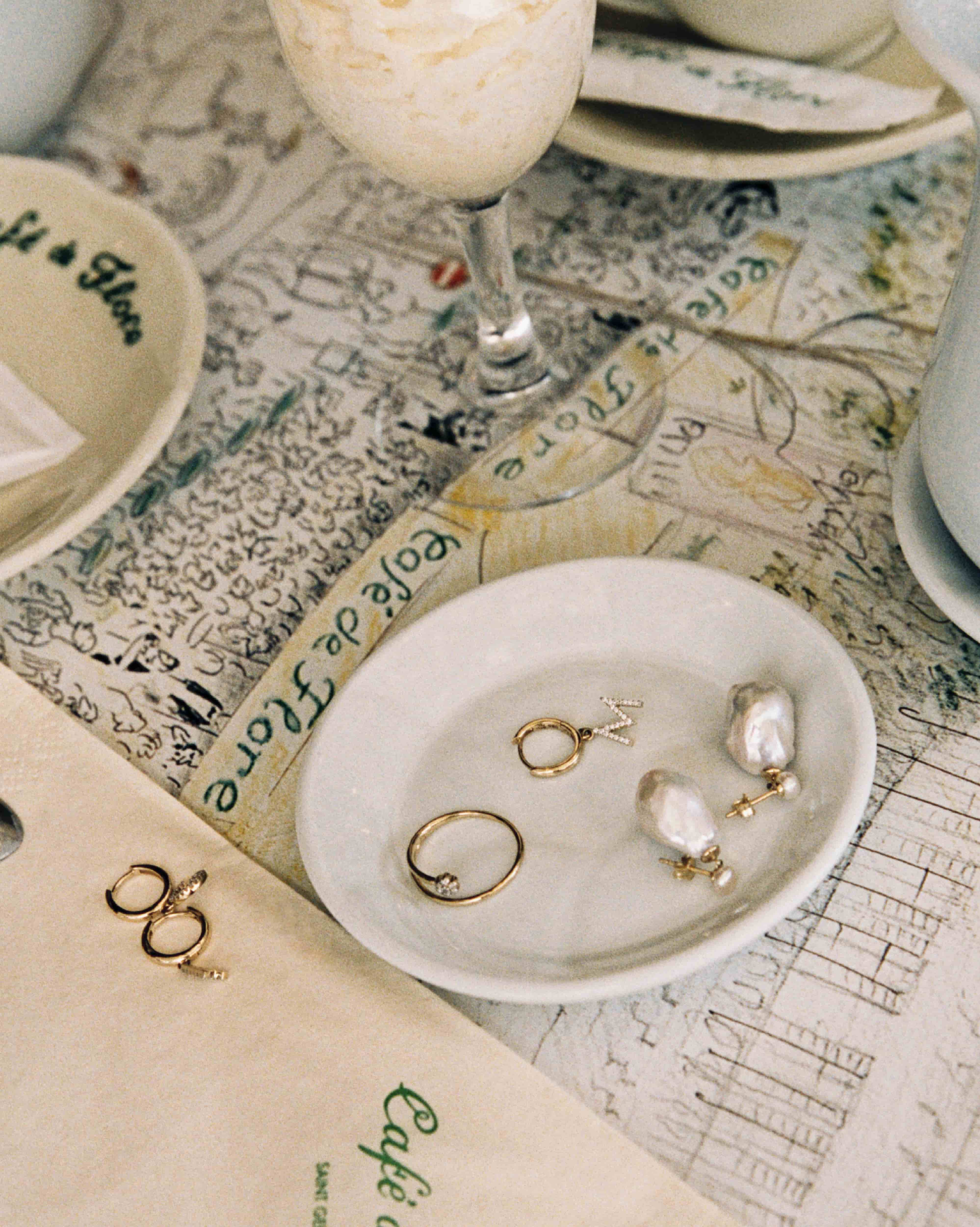 BRUNA The Label Earrings Lab-Grown Diamond Letter Hoop