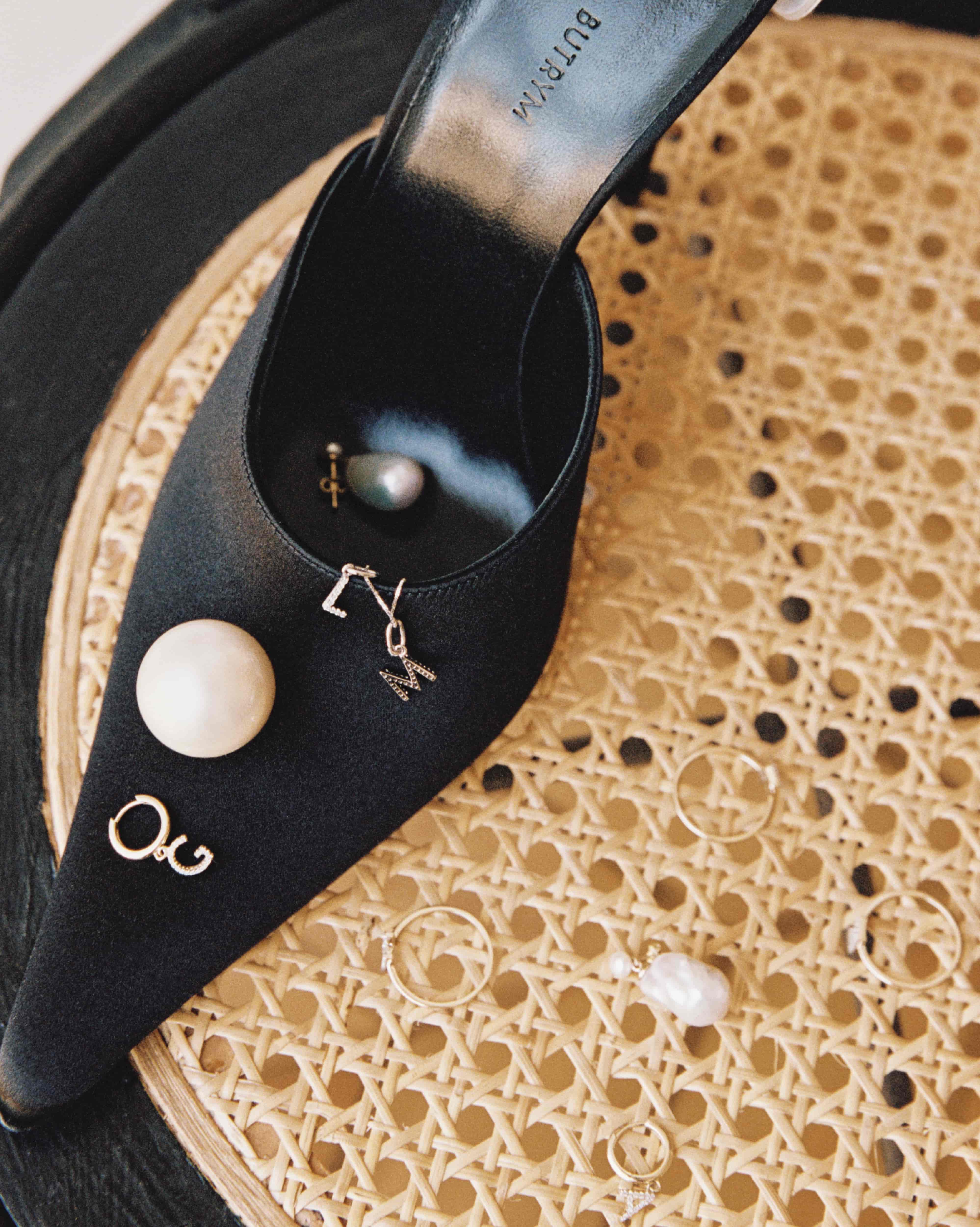 BRUNA The Label Earrings Lab-Grown Diamond Letter Hoop