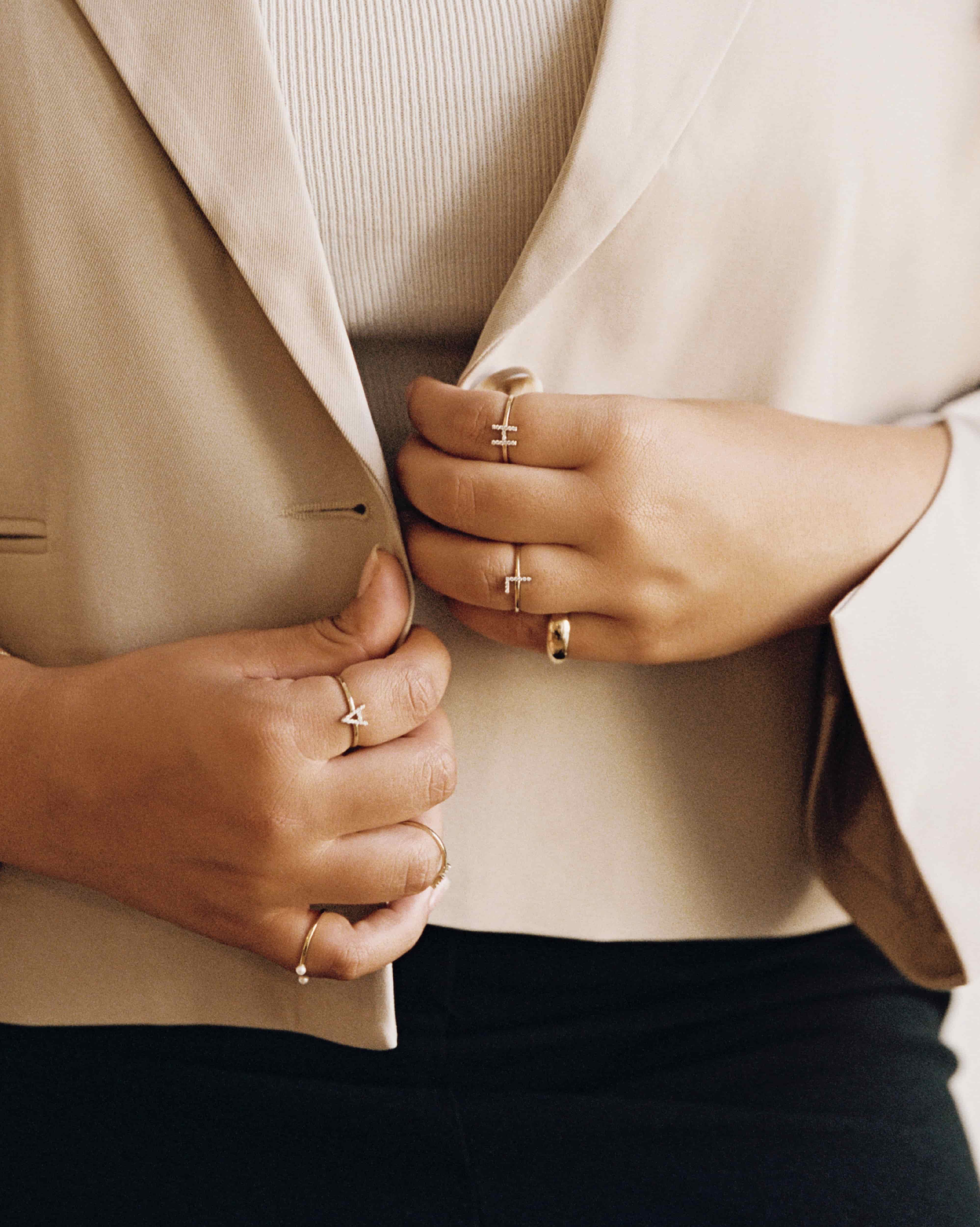 BRUNA The Label Ring Lab-Grown Diamond Letter Ring