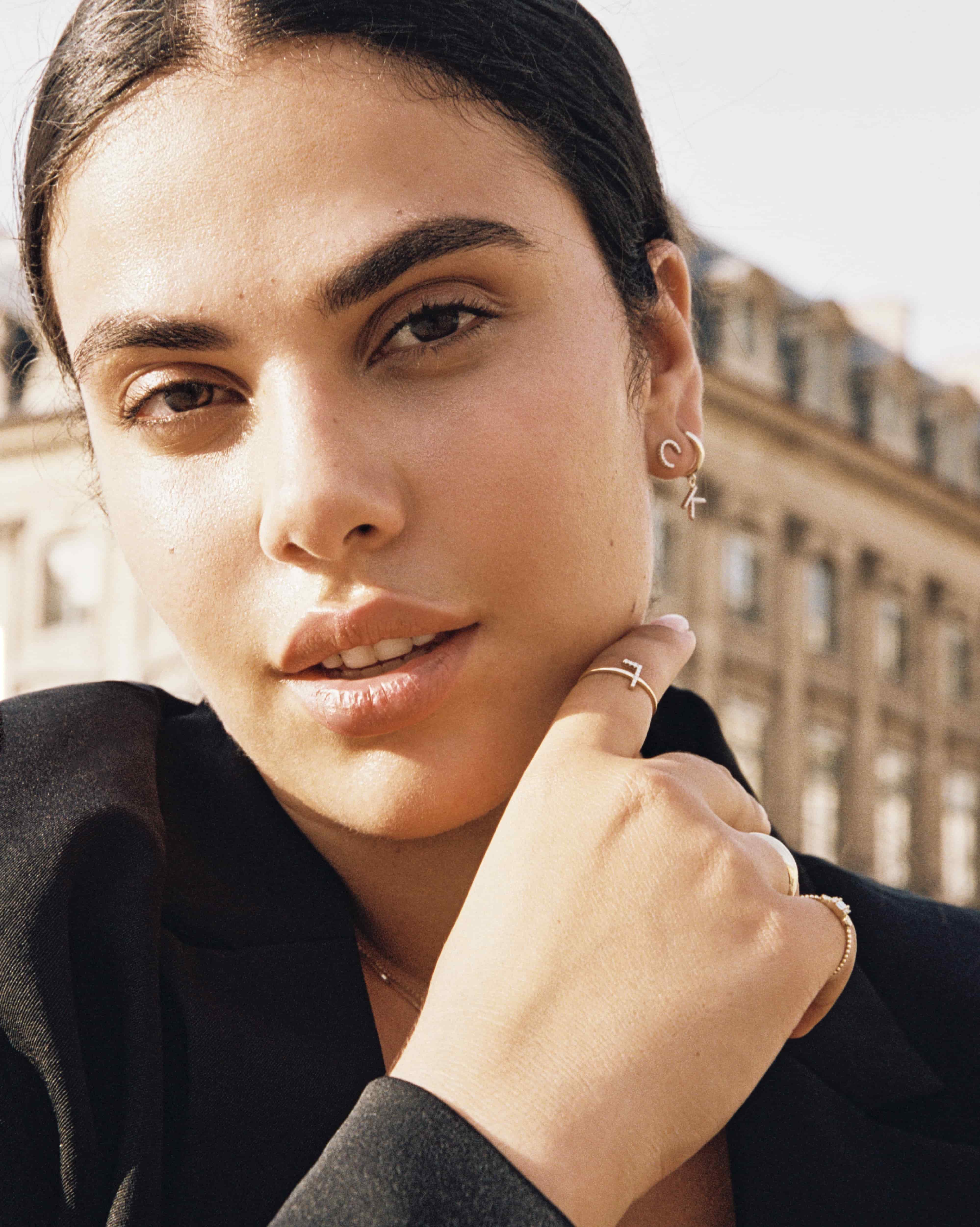 BRUNA The Label Earrings Lab-Grown Diamond Letter Stud