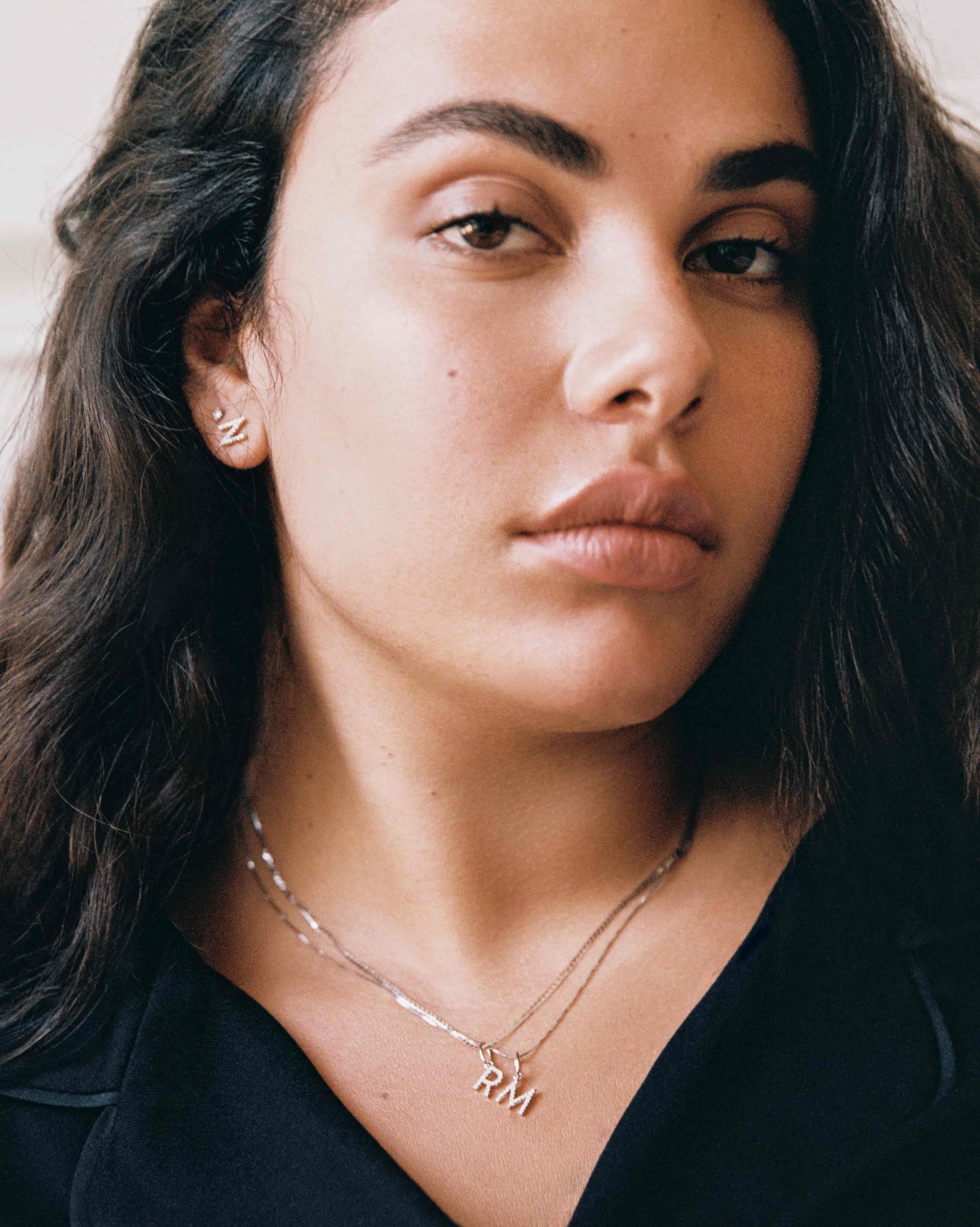 BRUNA The Label Earrings Lab-Grown Diamond Letter Stud