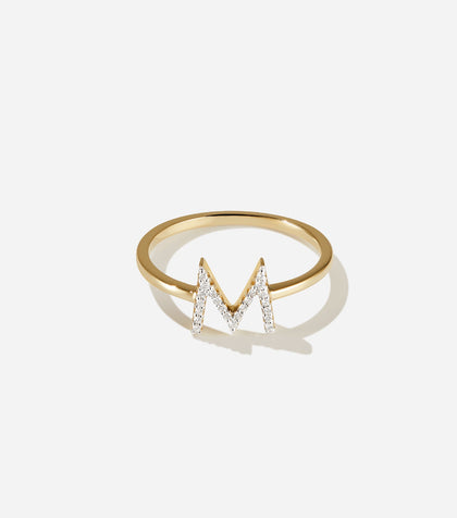 BRUNA The Label Ring M / 14k Gelbgold / 52 Lab-Grown Diamond Letter Ring