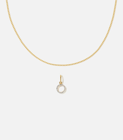 BRUNA The Label Sets O / 14k Massivgold / Laborgezüchtete Diamanten Lab-Grown Diamond Letter and Lyon Necklace Set