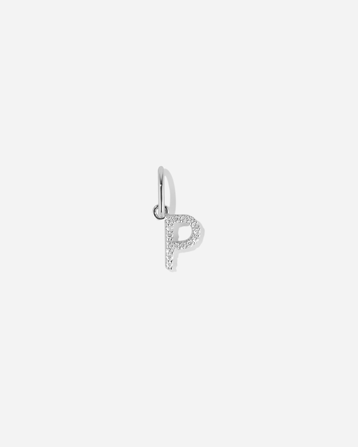 BRUNA The Label Charm P / 14k Weißgold / Laborgezüchtete Diamanten Lab-Grown Diamond Letter Charm