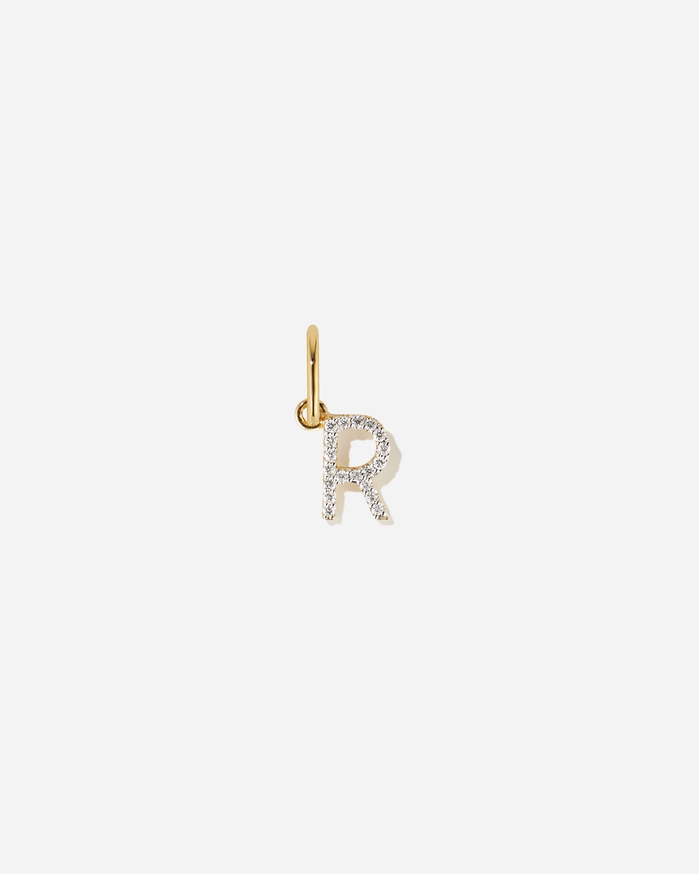 BRUNA The Label Charm R / 14k Massivgold / Laborgezüchtete Diamanten Lab-Grown Diamond Letter Charm
