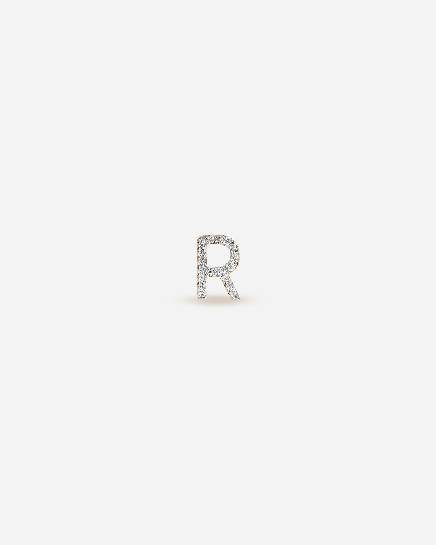 BRUNA The Label Earrings R / 14k Massivgold / Laborgezüchtete Diamanten Lab-Grown Diamond Letter Stud