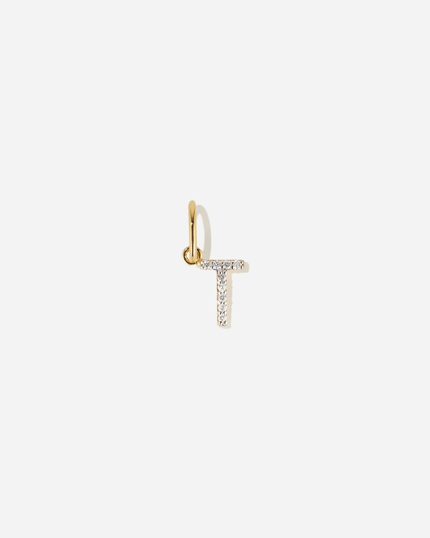 BRUNA The Label Charm T / 14k Massivgold / Laborgezüchtete Diamanten Lab-Grown Diamond Letter Charm