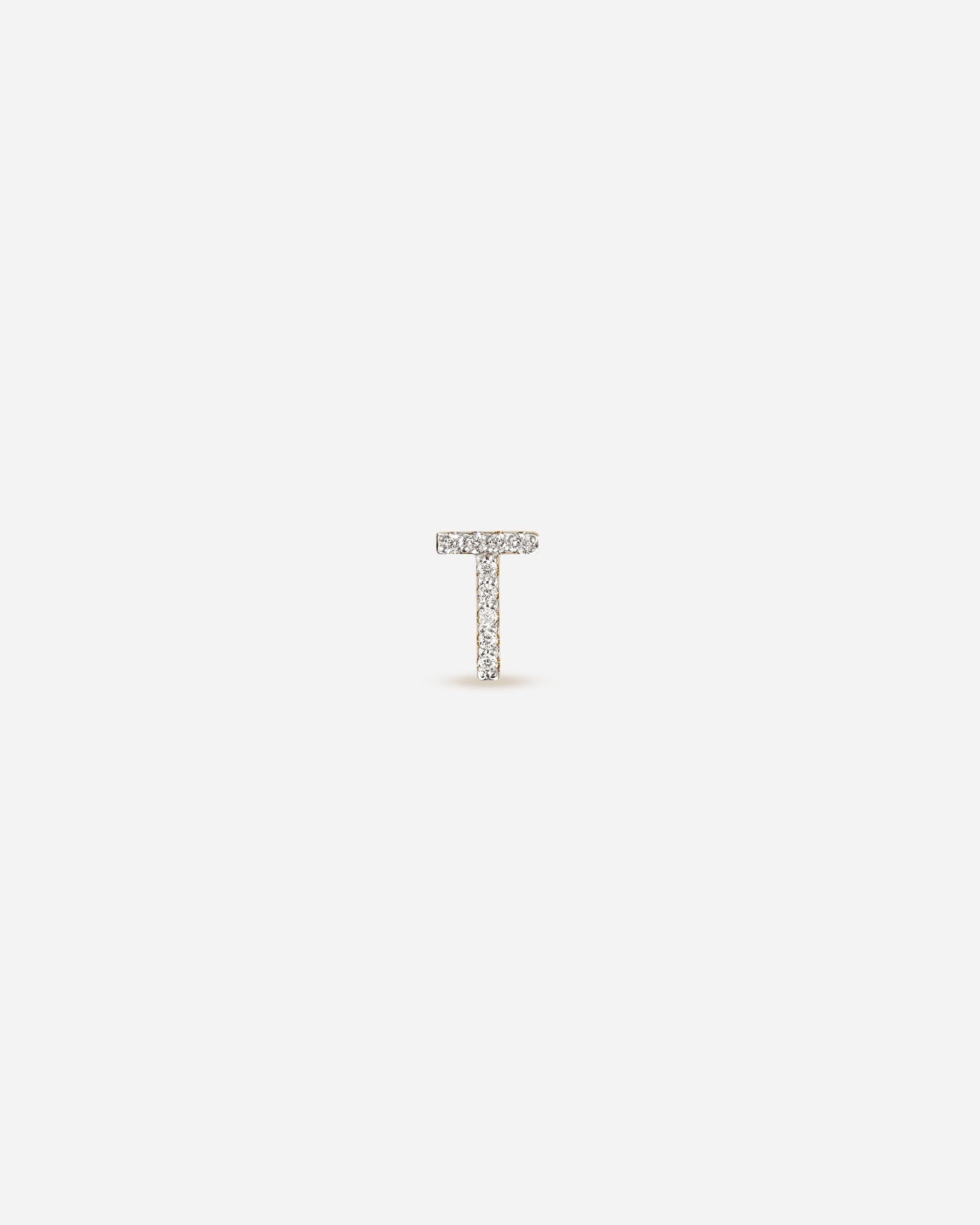 BRUNA The Label Earrings T / 14k Massivgold / Laborgezüchtete Diamanten Lab-Grown Diamond Letter Stud