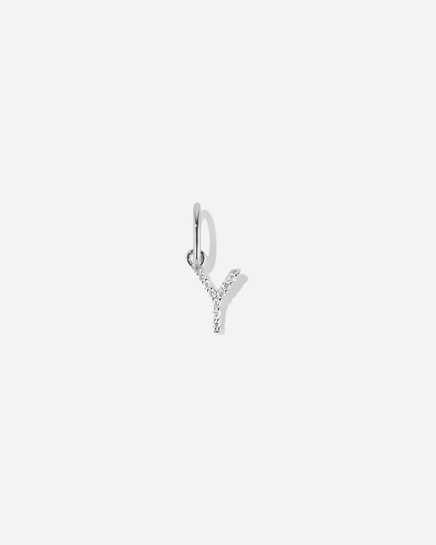BRUNA The Label Charm Y / 14k Weißgold / Laborgezüchtete Diamanten Lab-Grown Diamond Letter Charm