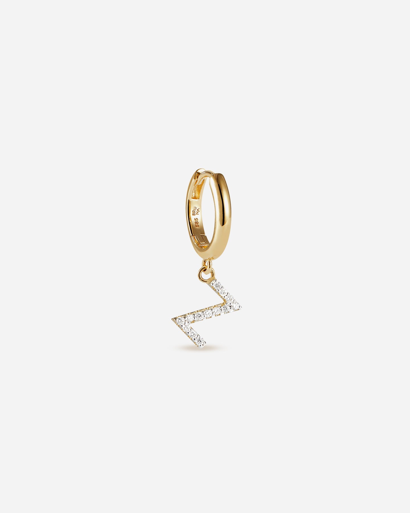 BRUNA The Label Earrings Z / 14k Massivgold / Laborgezüchtete Diamanten Lab-Grown Diamond Letter Hoop