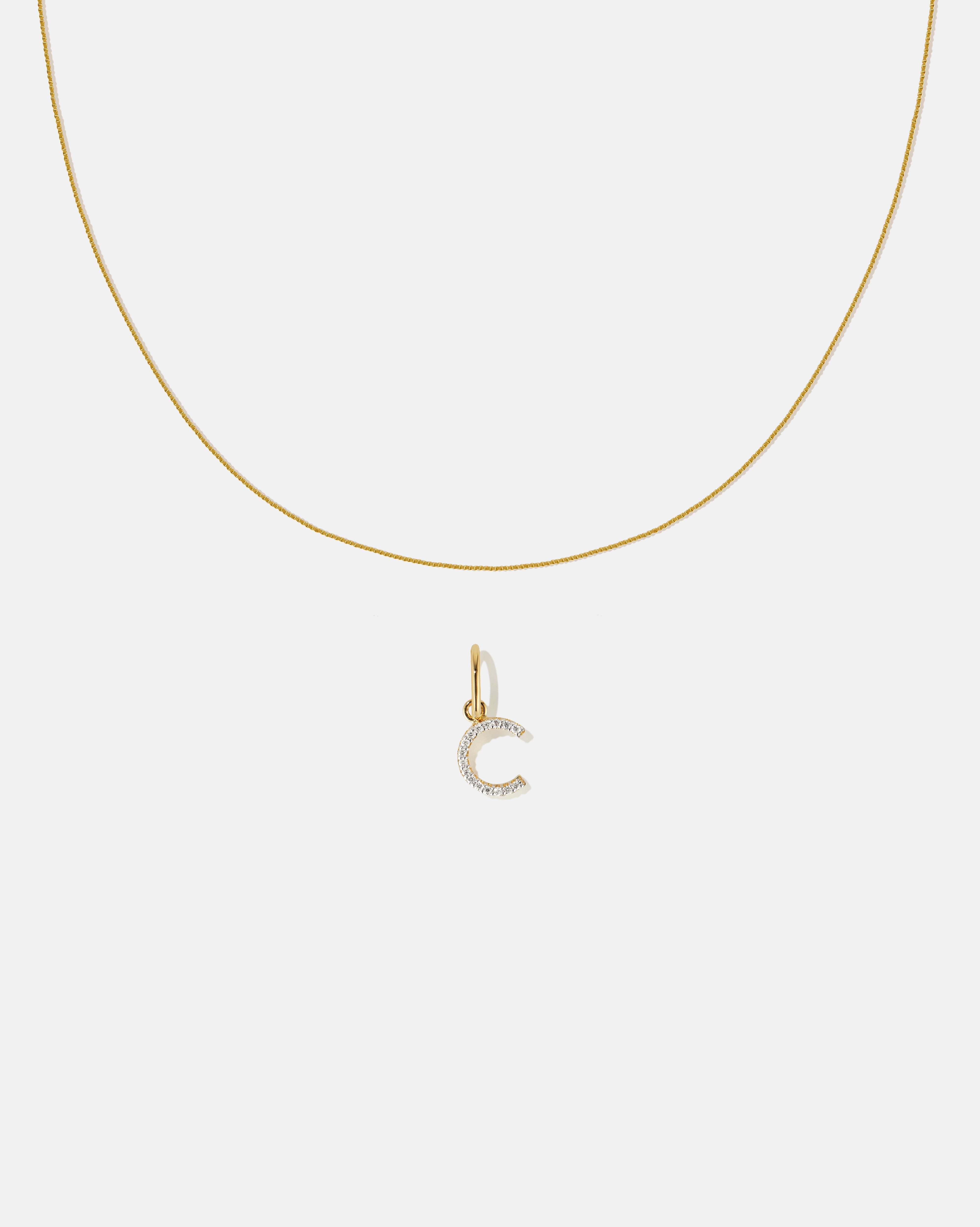 BRUNA The Label Sets C / 14k Massivgold / Laborgezüchtete Diamanten Letter Pendant Set