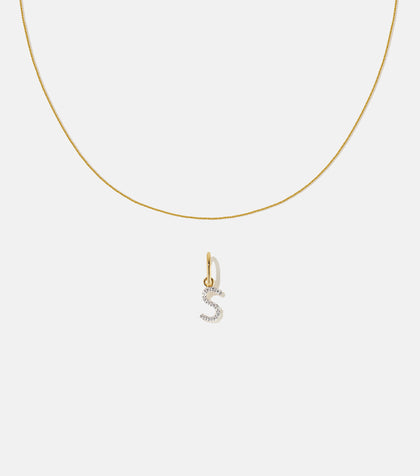 BRUNA The Label Sets S / 14k Massivgold / Laborgezüchtete Diamanten Letter Pendant Set