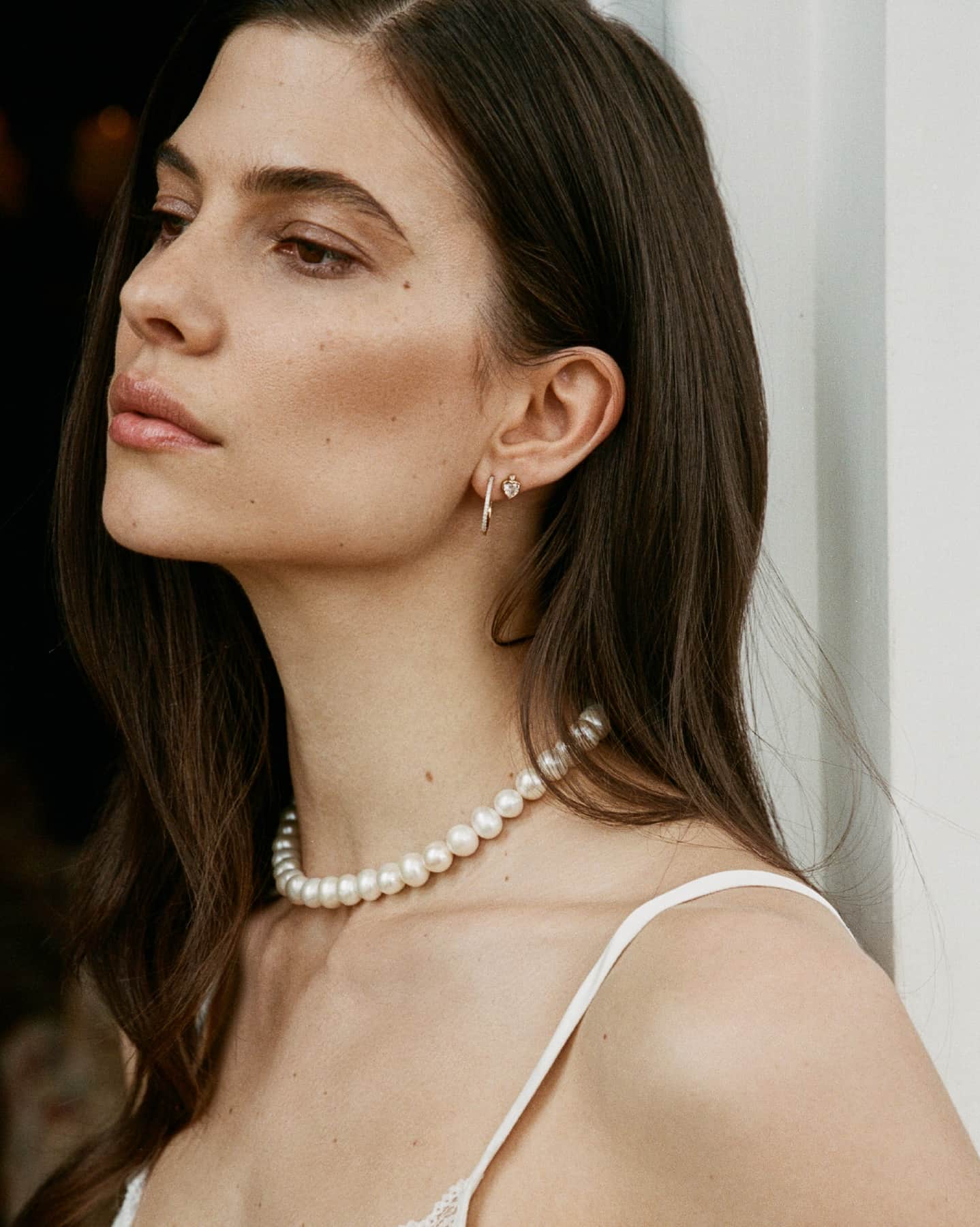 BRUNA The Label Earrings 14k Massivgold / Laborgezüchtete Diamanten Lumière Large Hoops